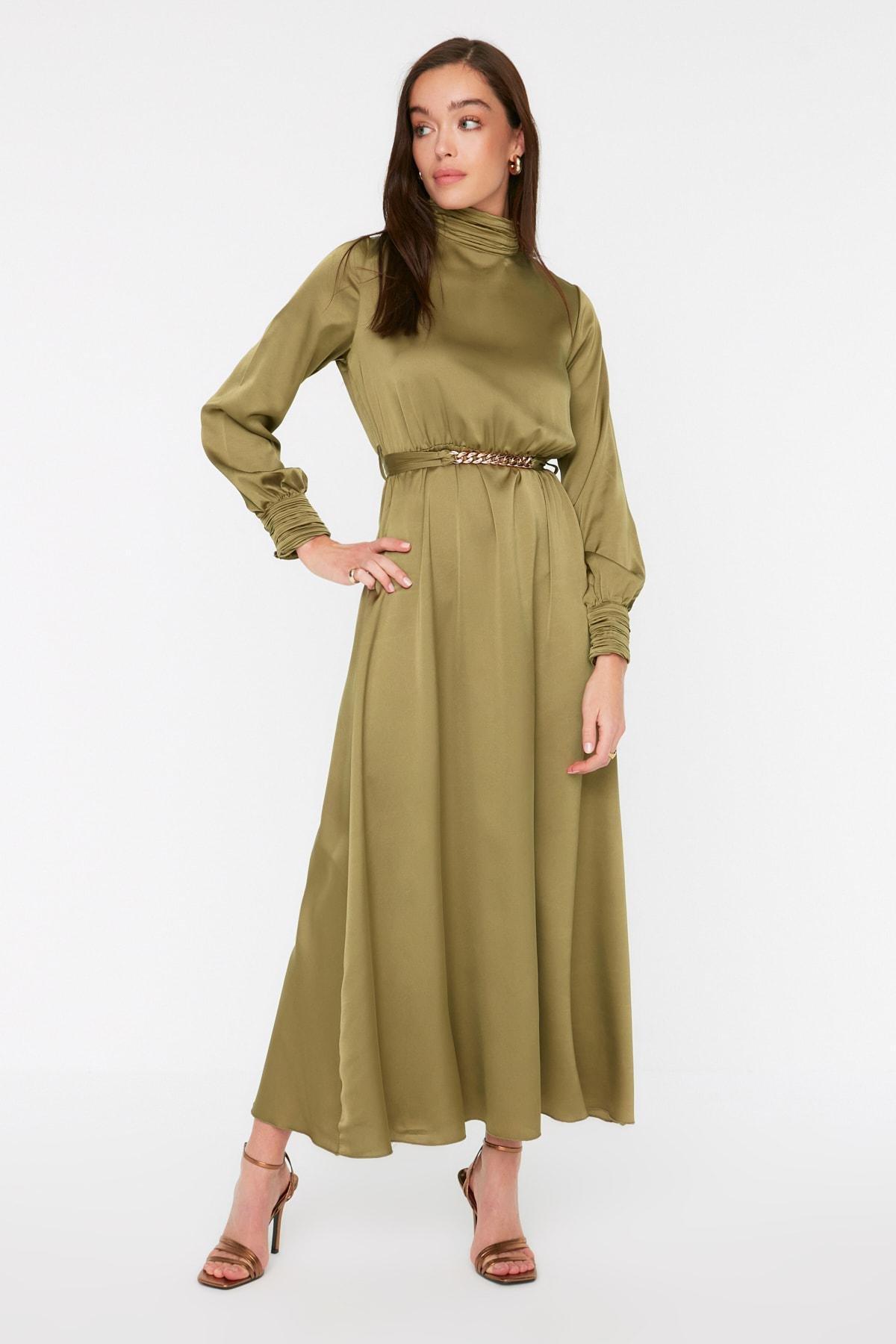 Green Skater Evening Dress, , large image number 0