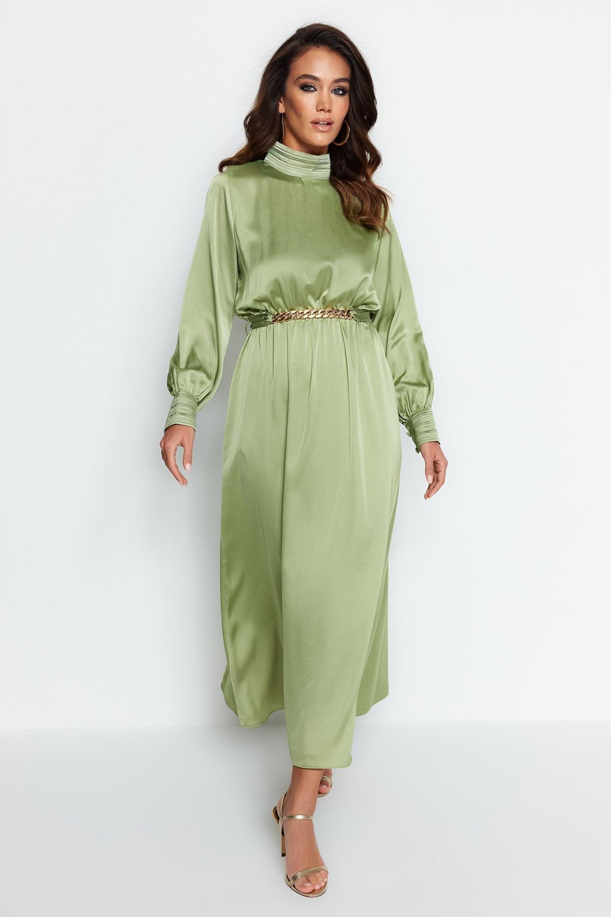 Green Skater Evening Dress, , large image number 3