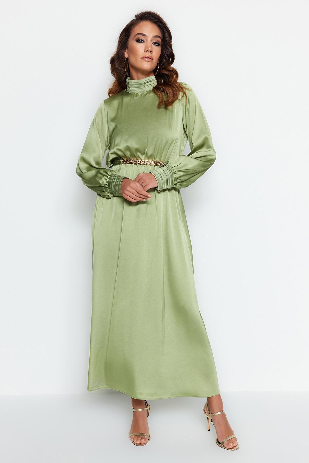 Green Skater Evening Dress, , large image number 6
