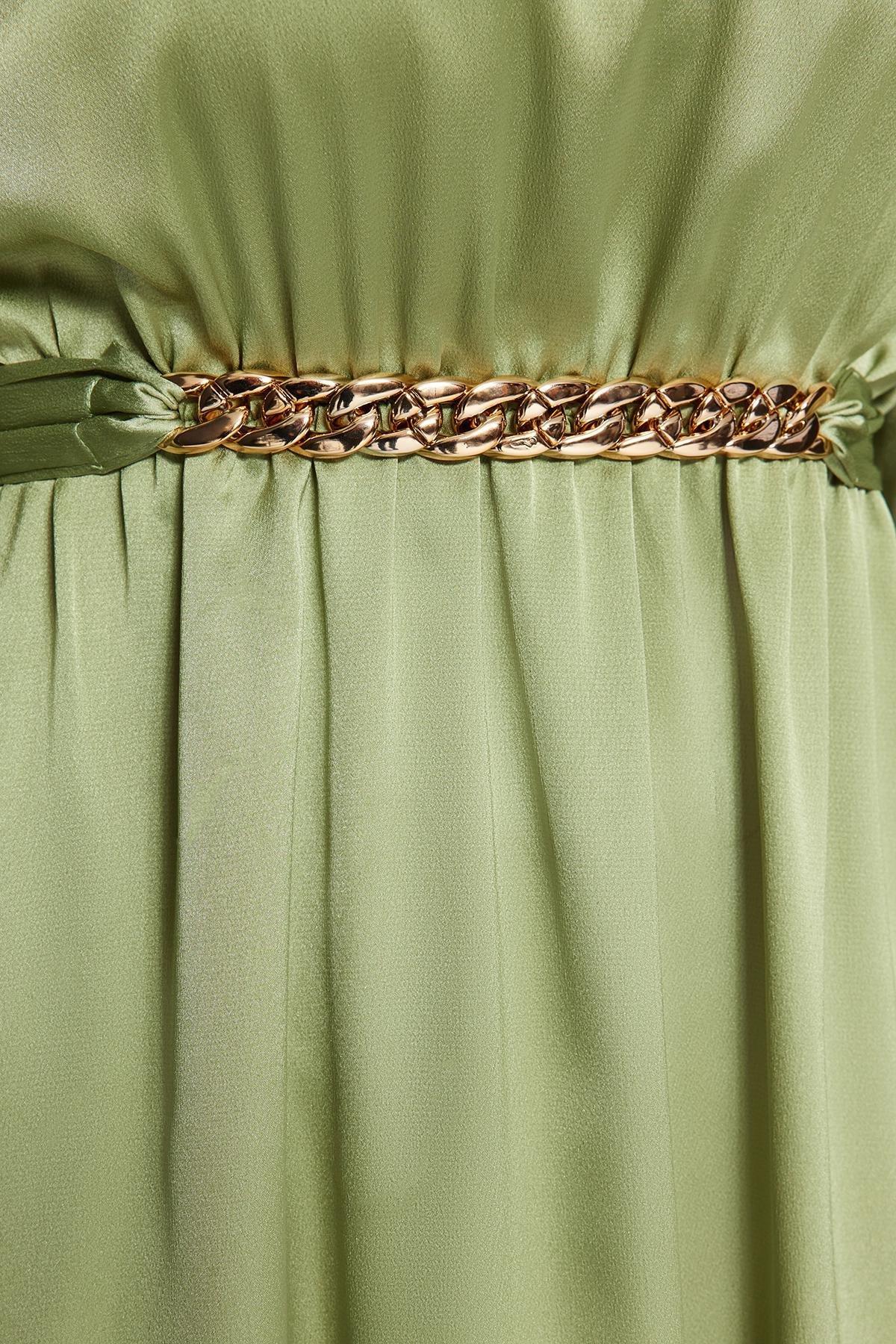 Green Skater Evening Dress, , large image number 9
