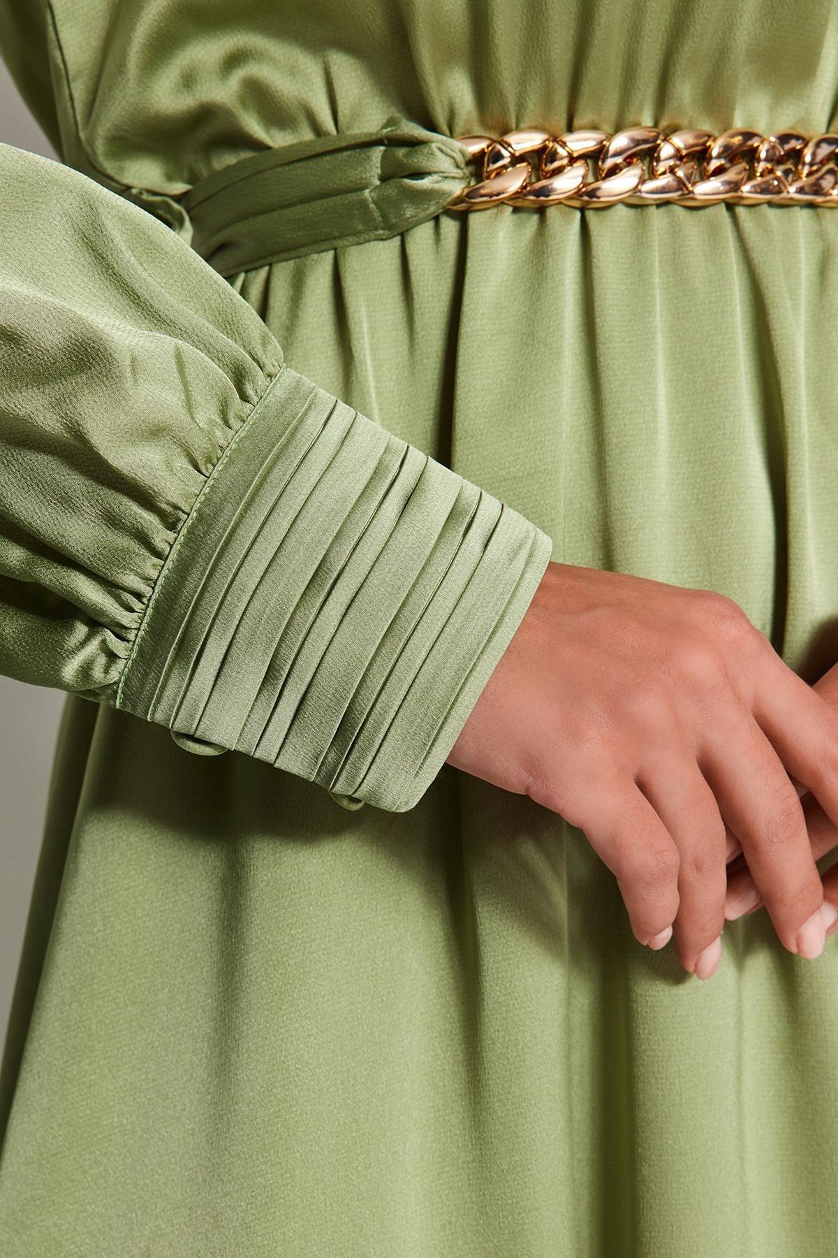 Green Skater Evening Dress, , large image number 12