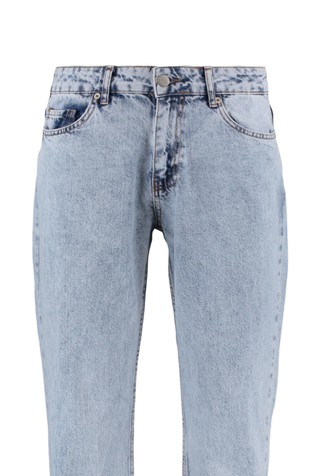 Trendyol - Blue Plain Straight Jeans