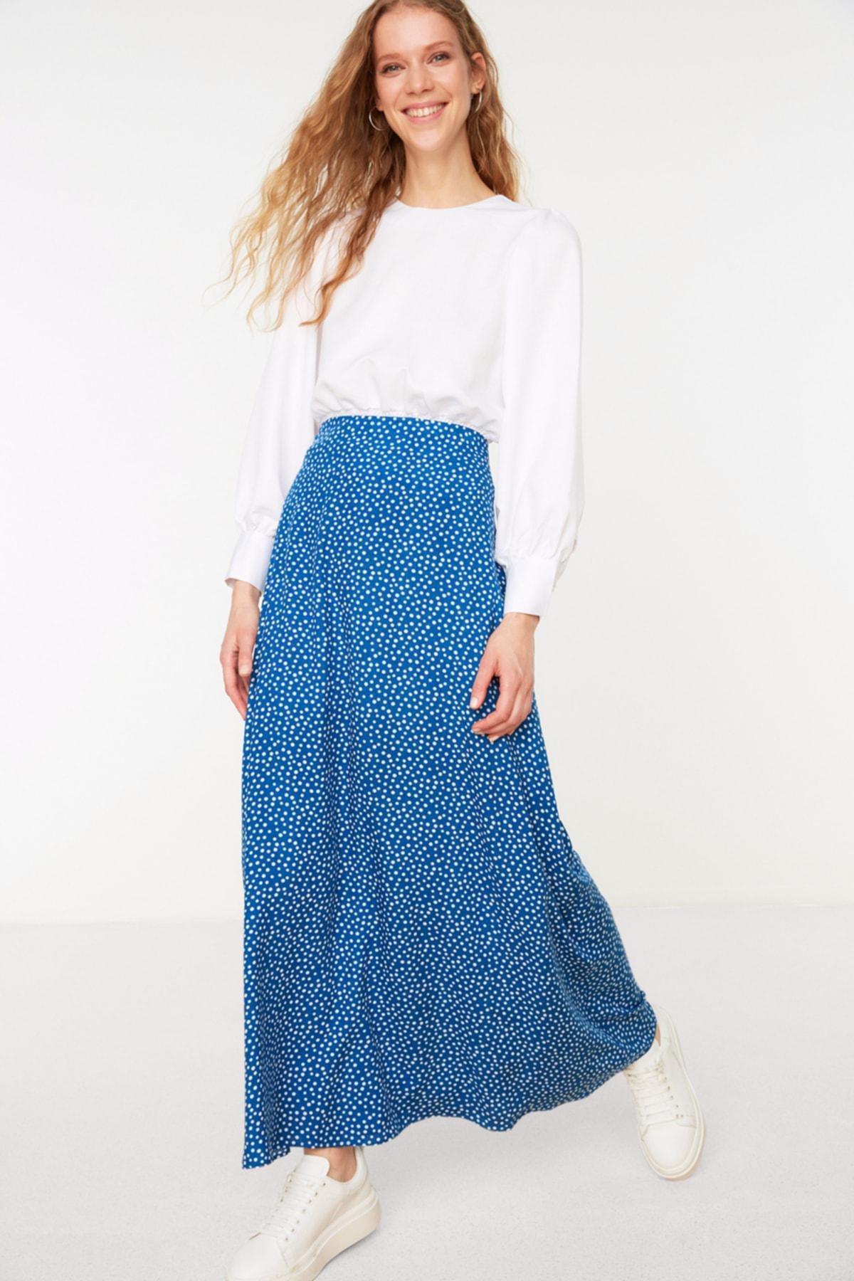 Navy Maxi Skirt, , large image number 0