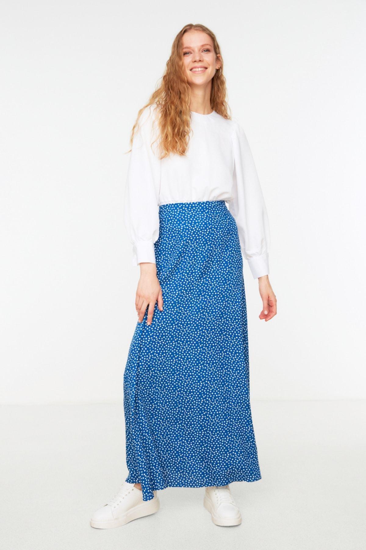 Navy Maxi Skirt, , large image number 1