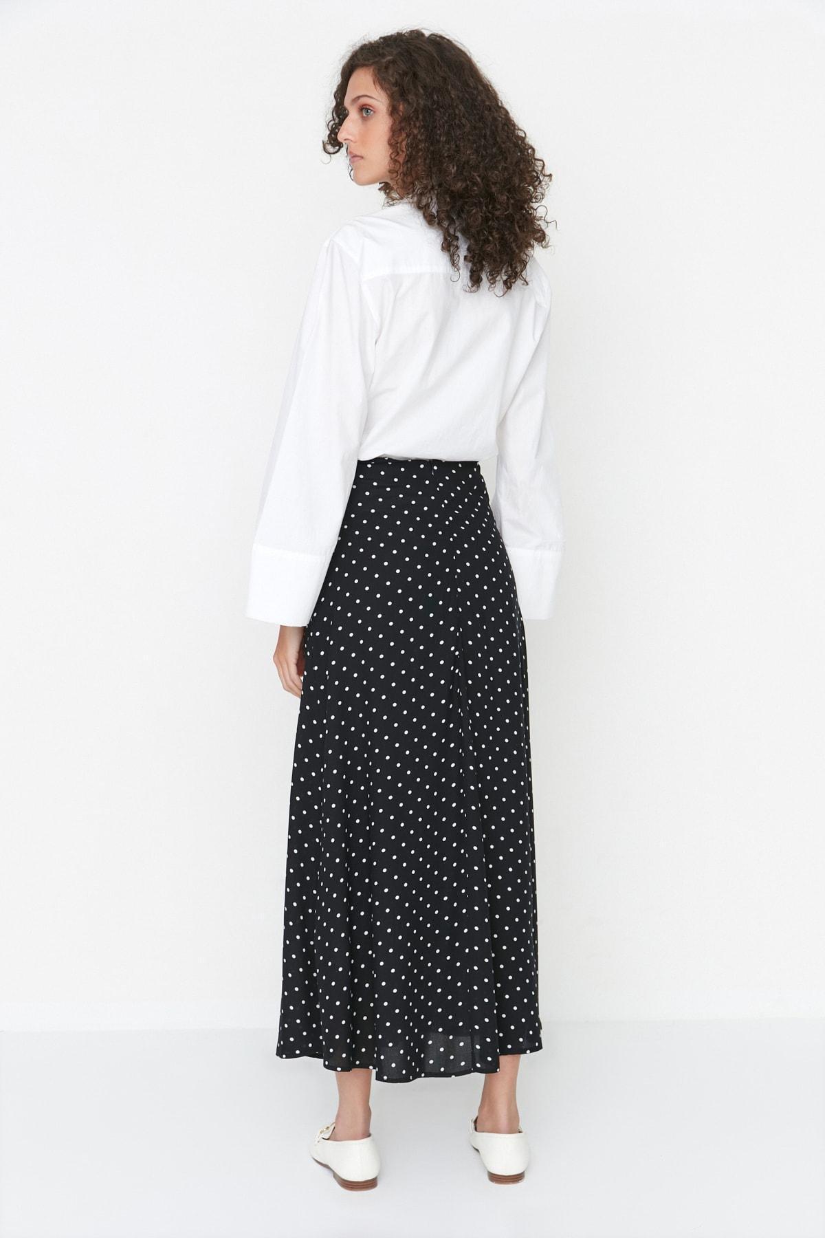 Black Polka Dot Maxi Skirt, , large image number 4