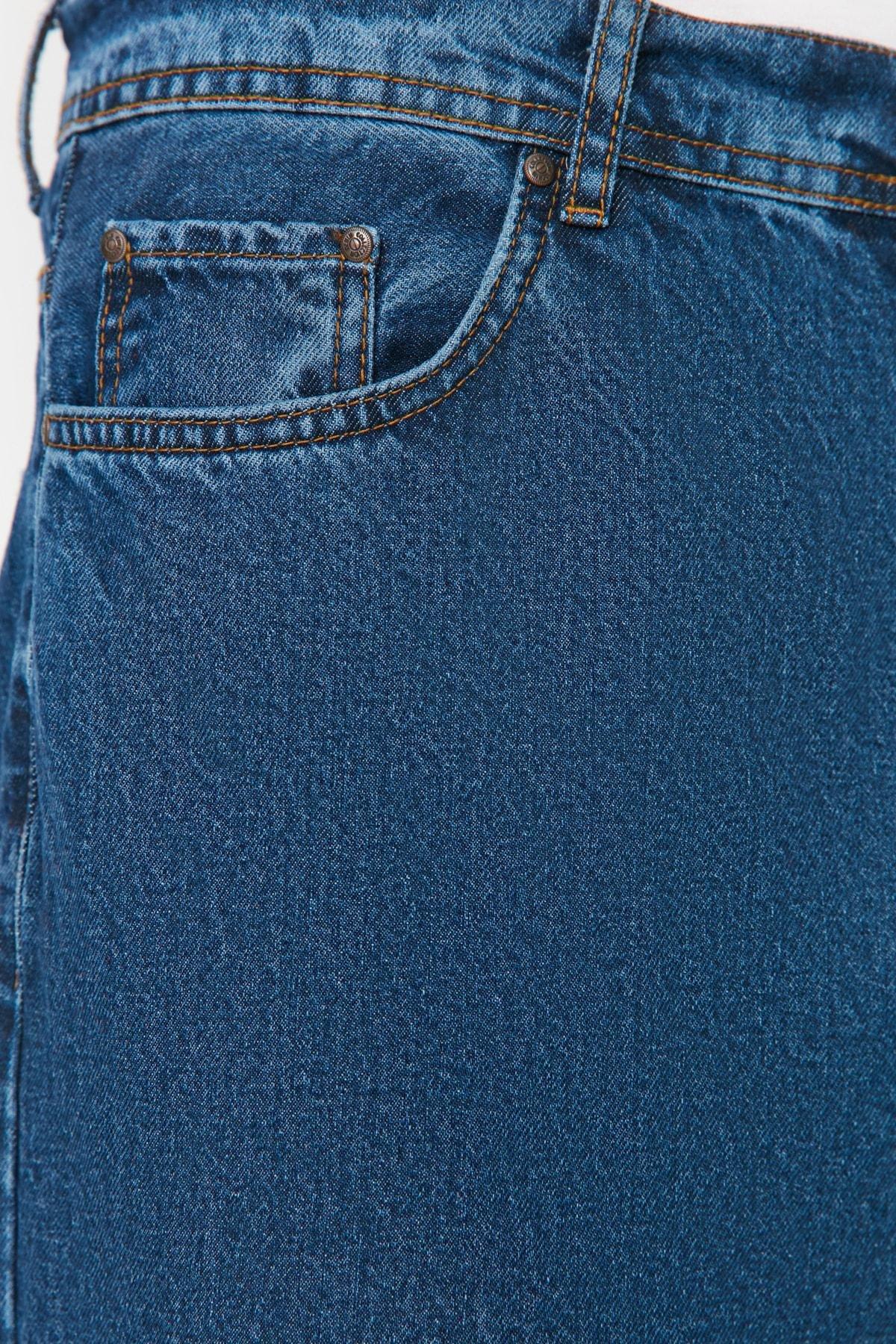 Navy Denim Loose Jeans, Dark blue, large image number 3