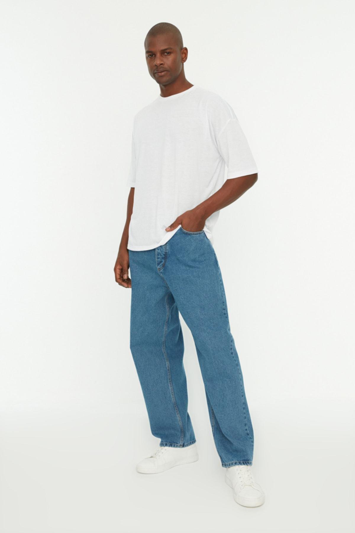 Blue Wide Leg Jeans, , large image number 0
