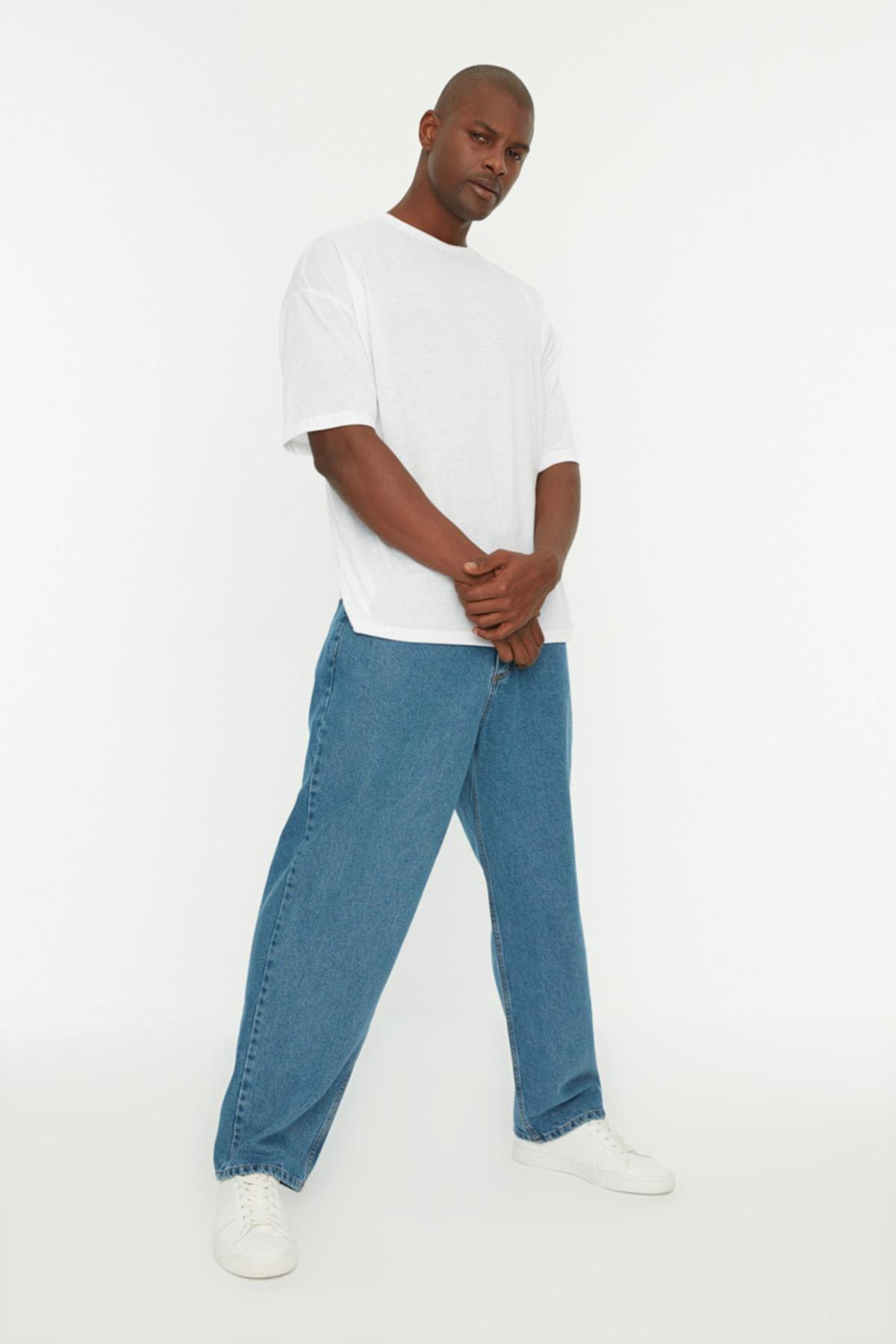 Blue Wide Leg Jeans, , large image number 2