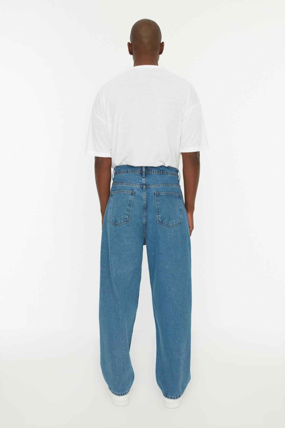 Blue Wide Leg Jeans, , large image number 4