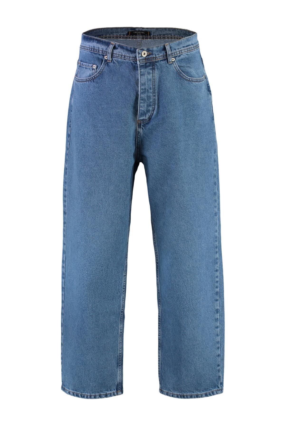 Blue Wide Leg Jeans, , large image number 5