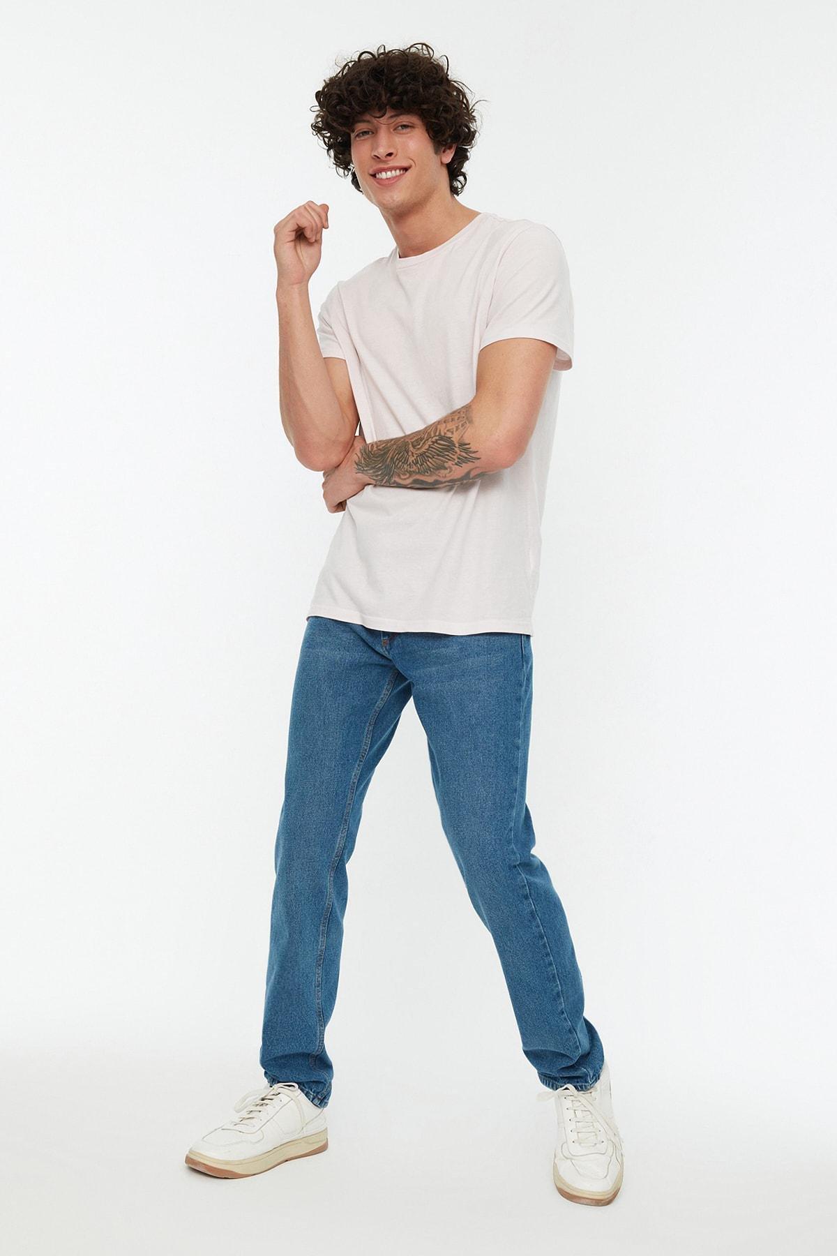 Trendyol - Navy Denim Straight Jeans