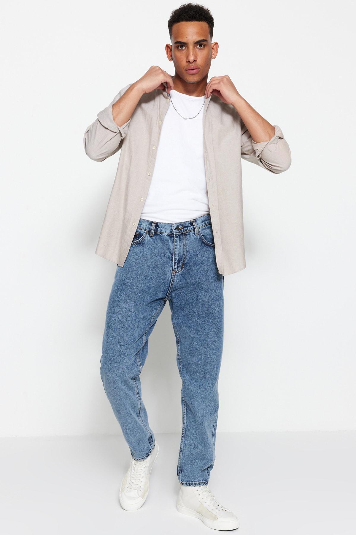Blue Relaxed Jeans, , large image number 0