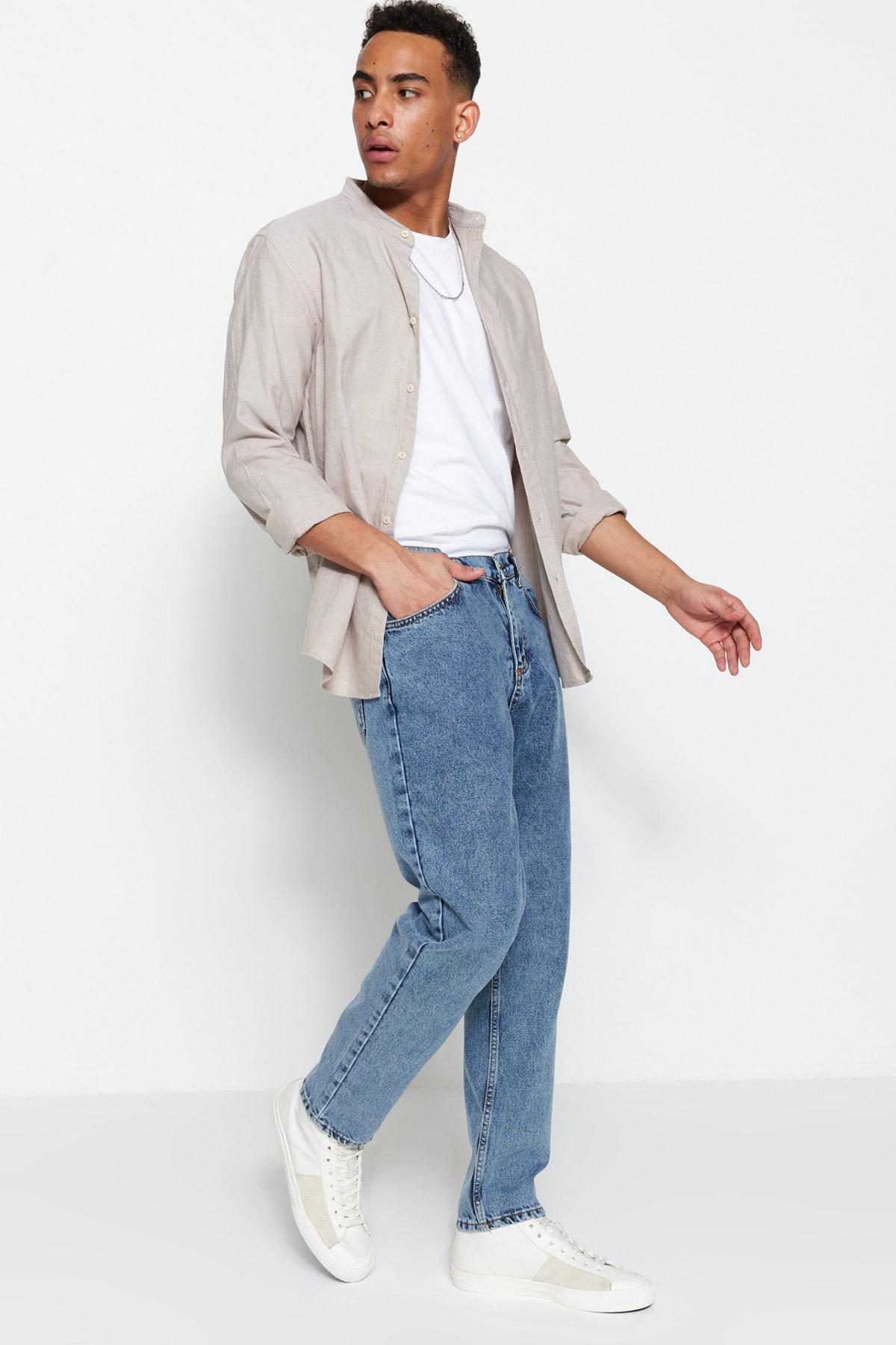 Blue Relaxed Jeans, , large image number 1