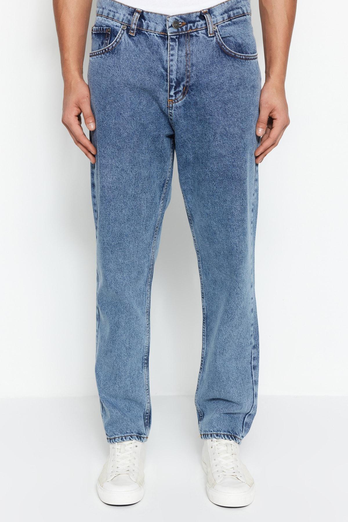 Blue Relaxed Jeans, Blue, medium