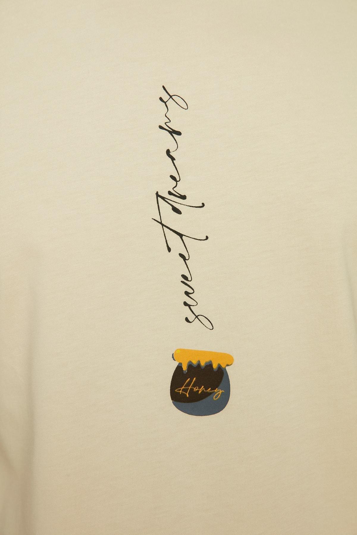طقم بيجاما سادة، بيج, Beige, large image number 3