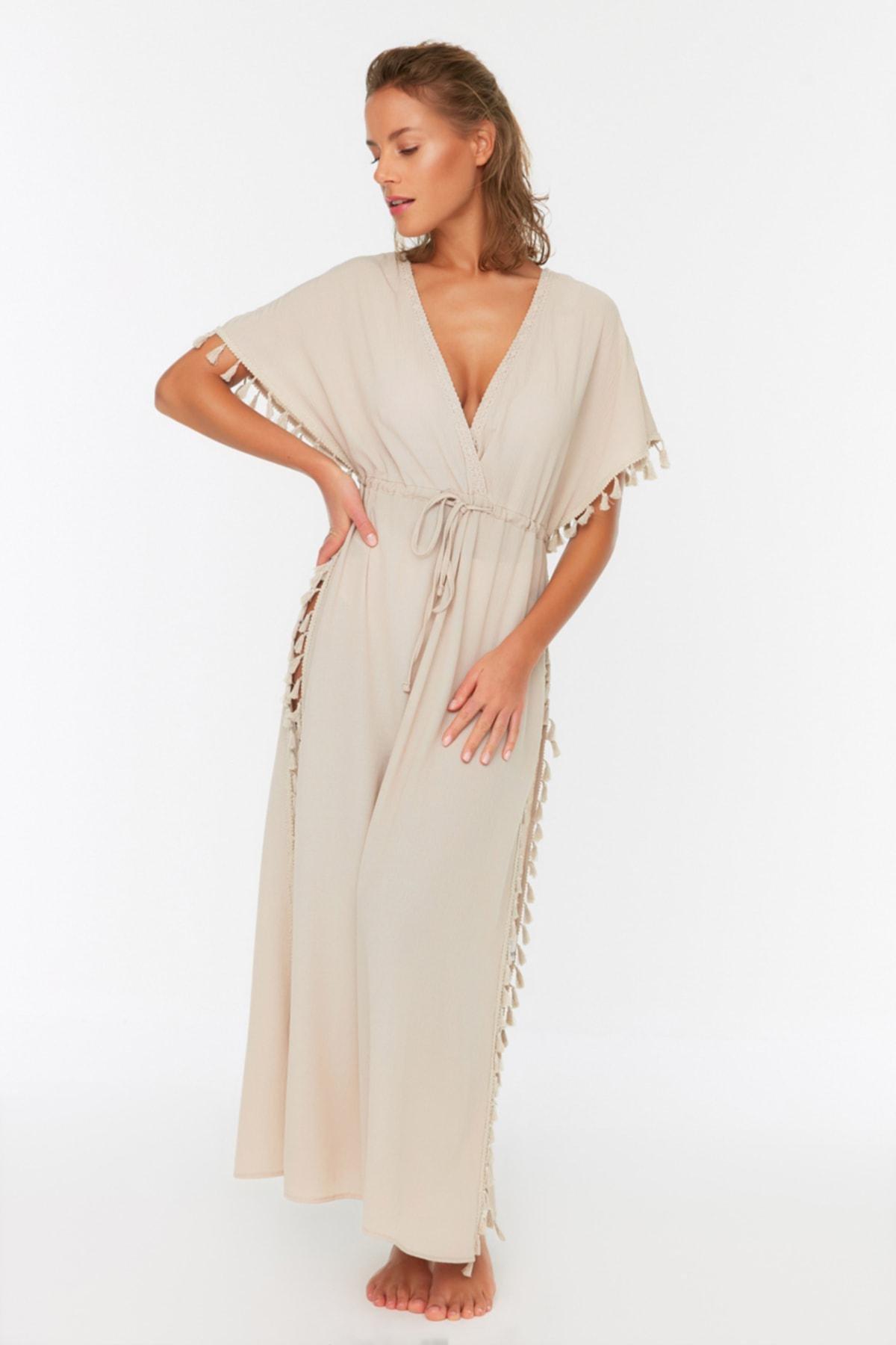 Beige A-Line Beach Dress, , large image number 1