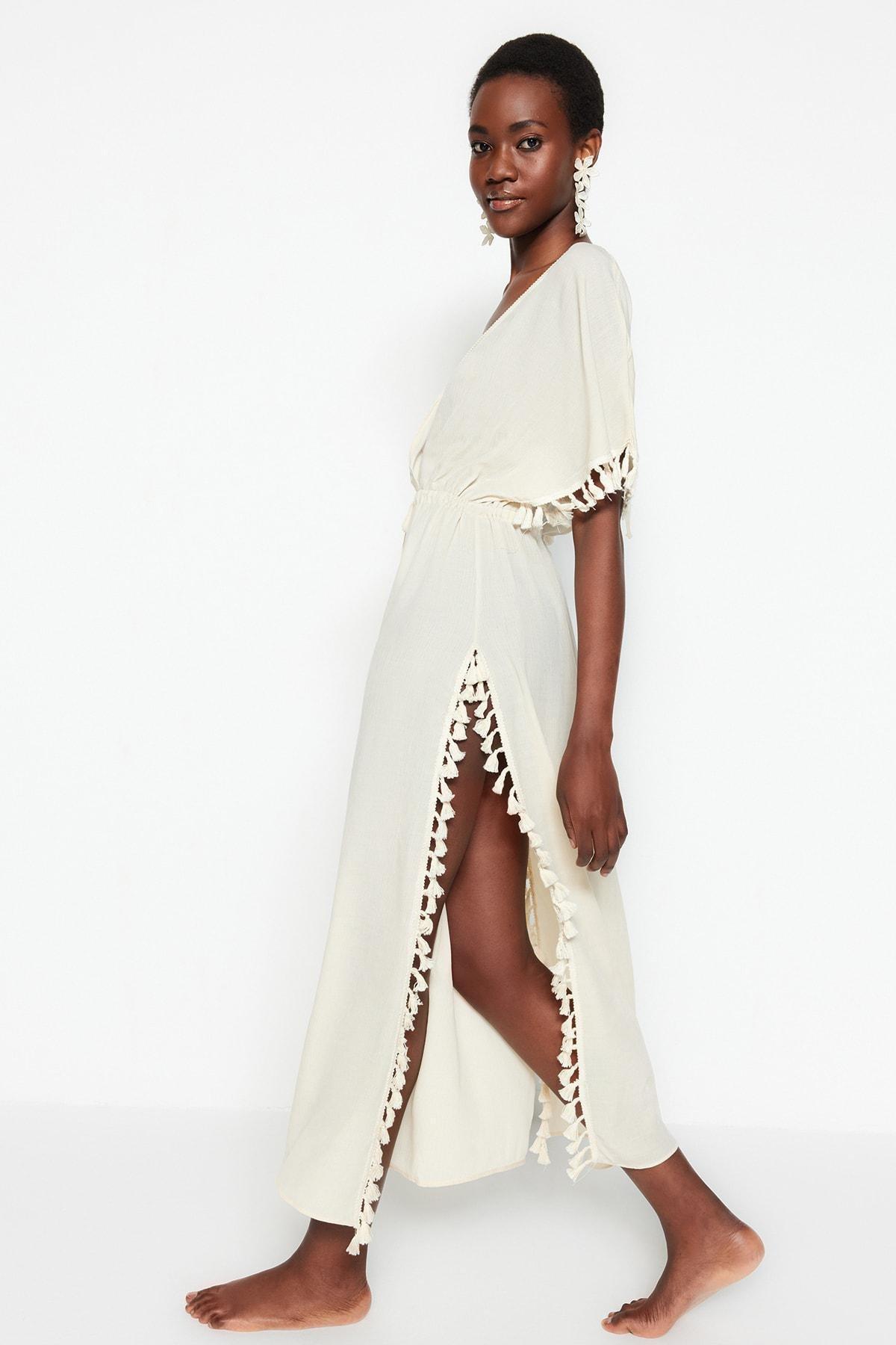 Trendyol - Beige A-Line Beach Dress