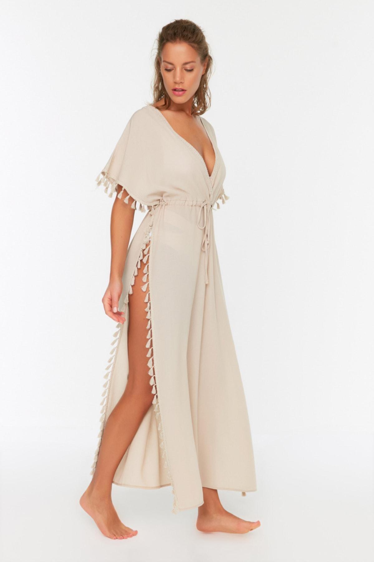Beige A-Line Beach Dress, , large image number 3