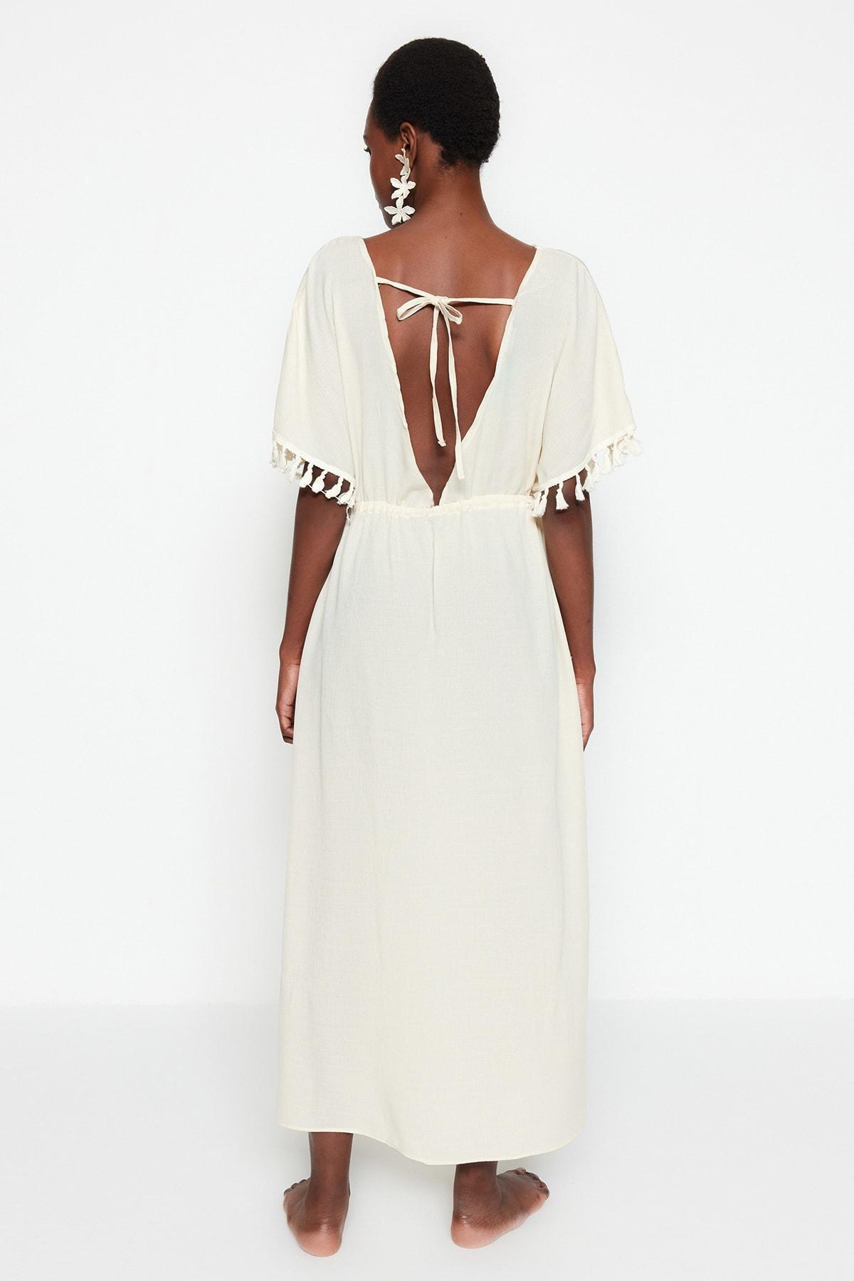 Beige A-Line Beach Dress, , large image number 7