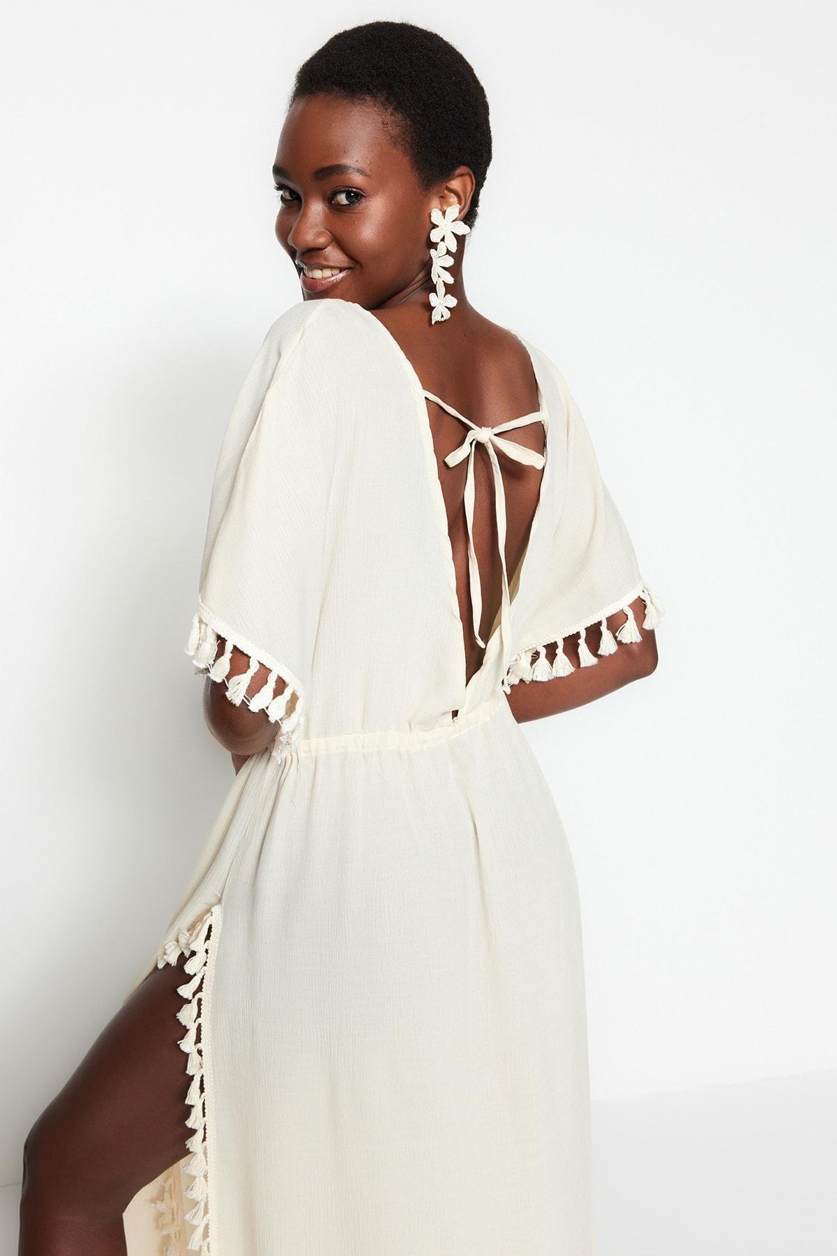 Trendyol - Beige A-Line Beach Dress