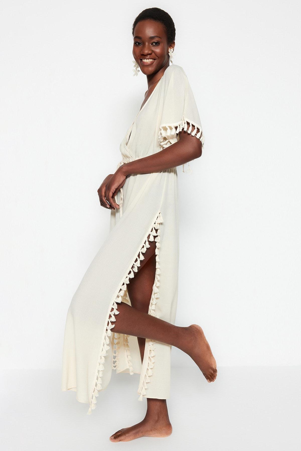 Trendyol - Beige A-Line Beach Dress