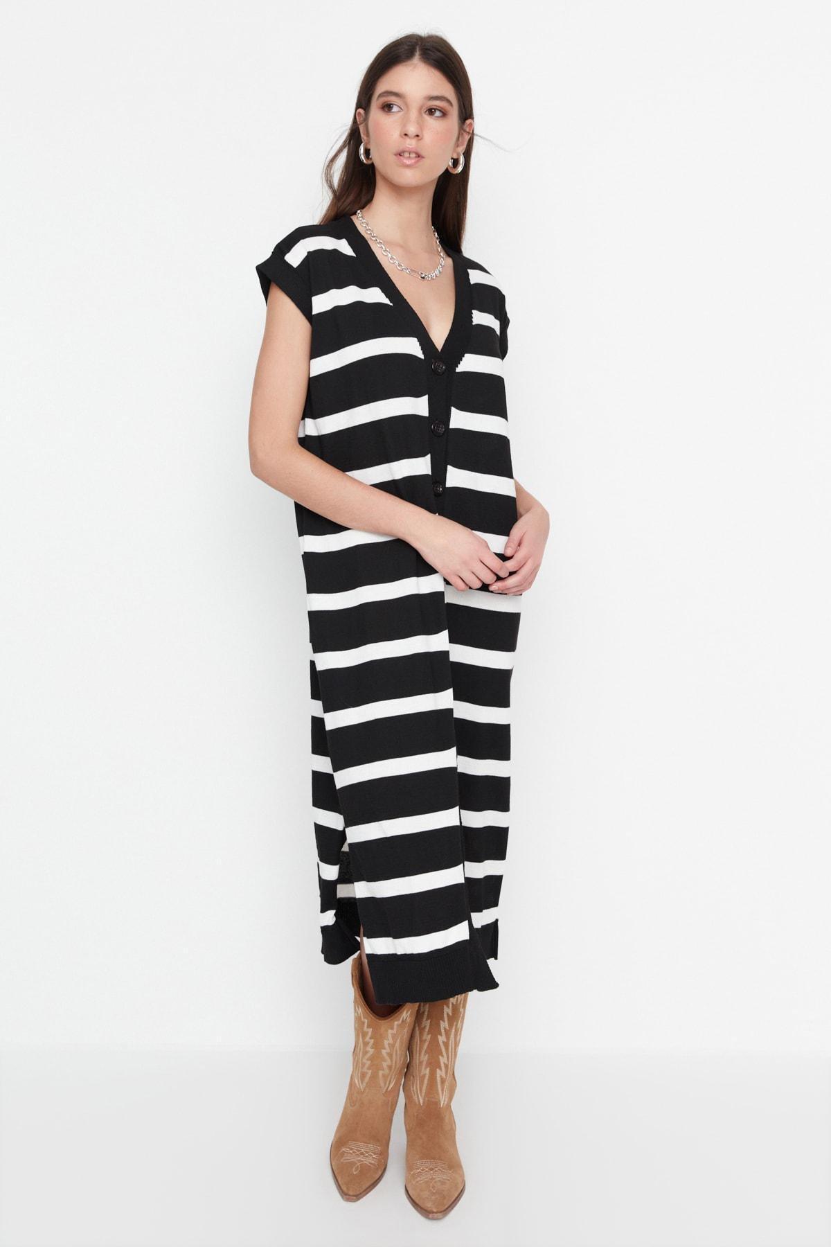 Ecru Striped Dress, , large image number 1