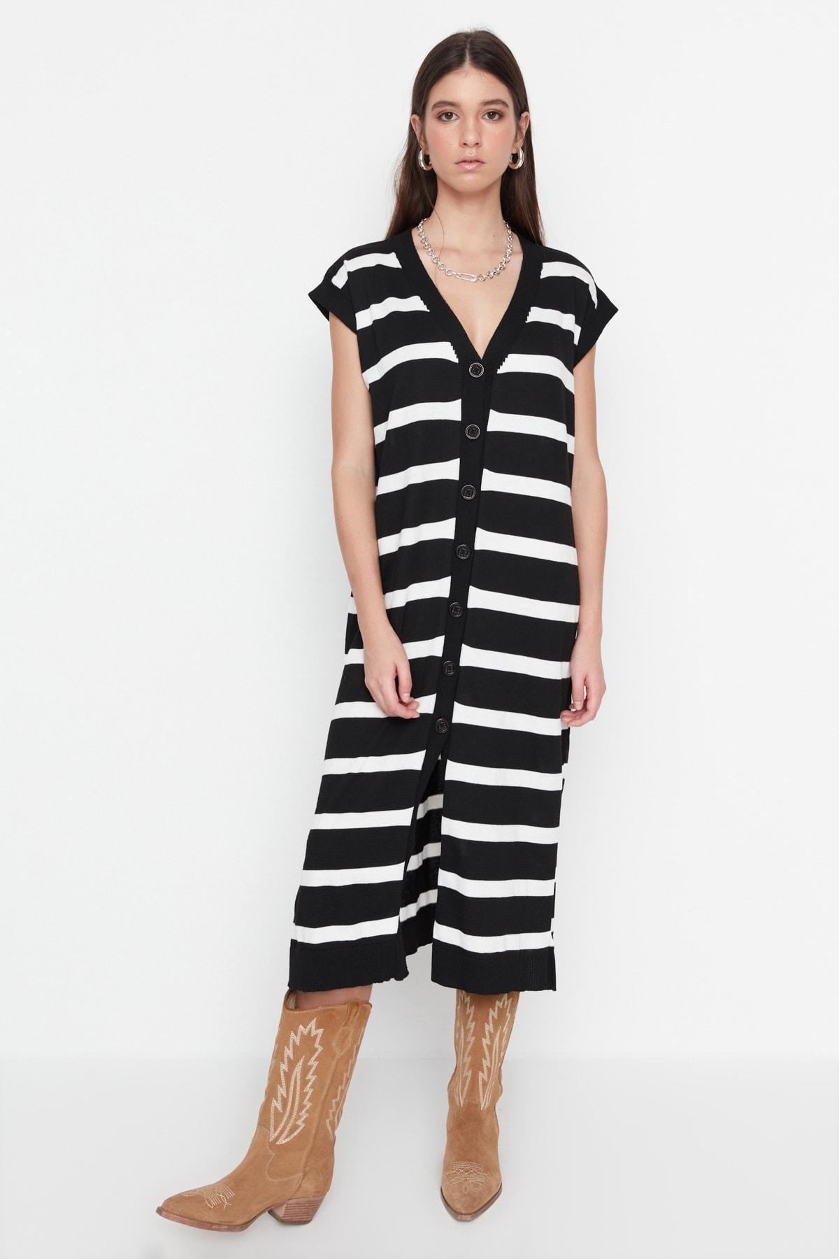Ecru Striped Dress, , large image number 2