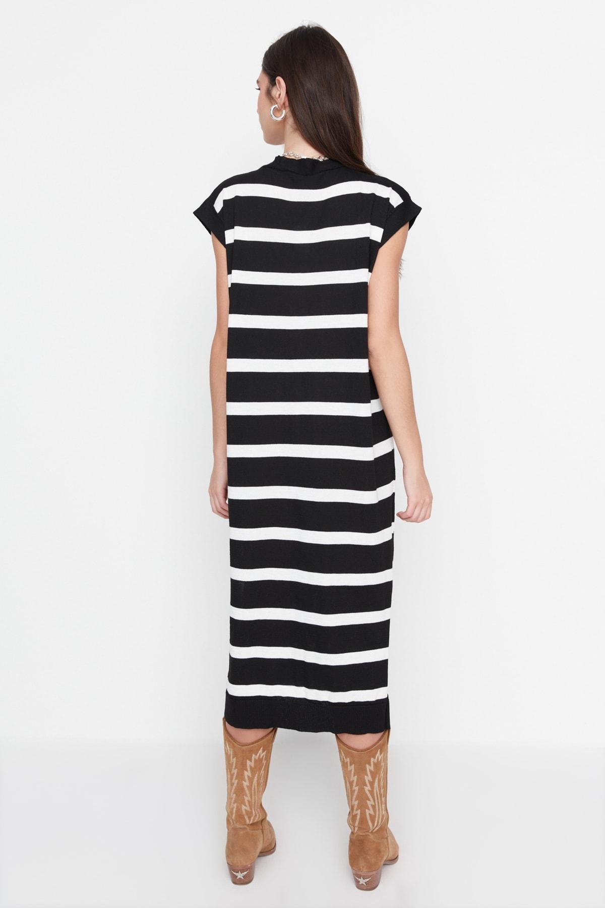 Ecru Striped Dress, , large image number 4
