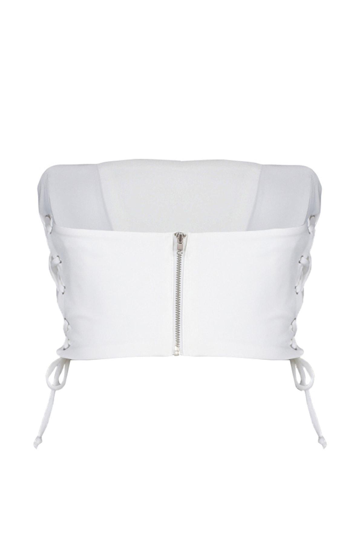 White Plain Crop Top, , large image number 6