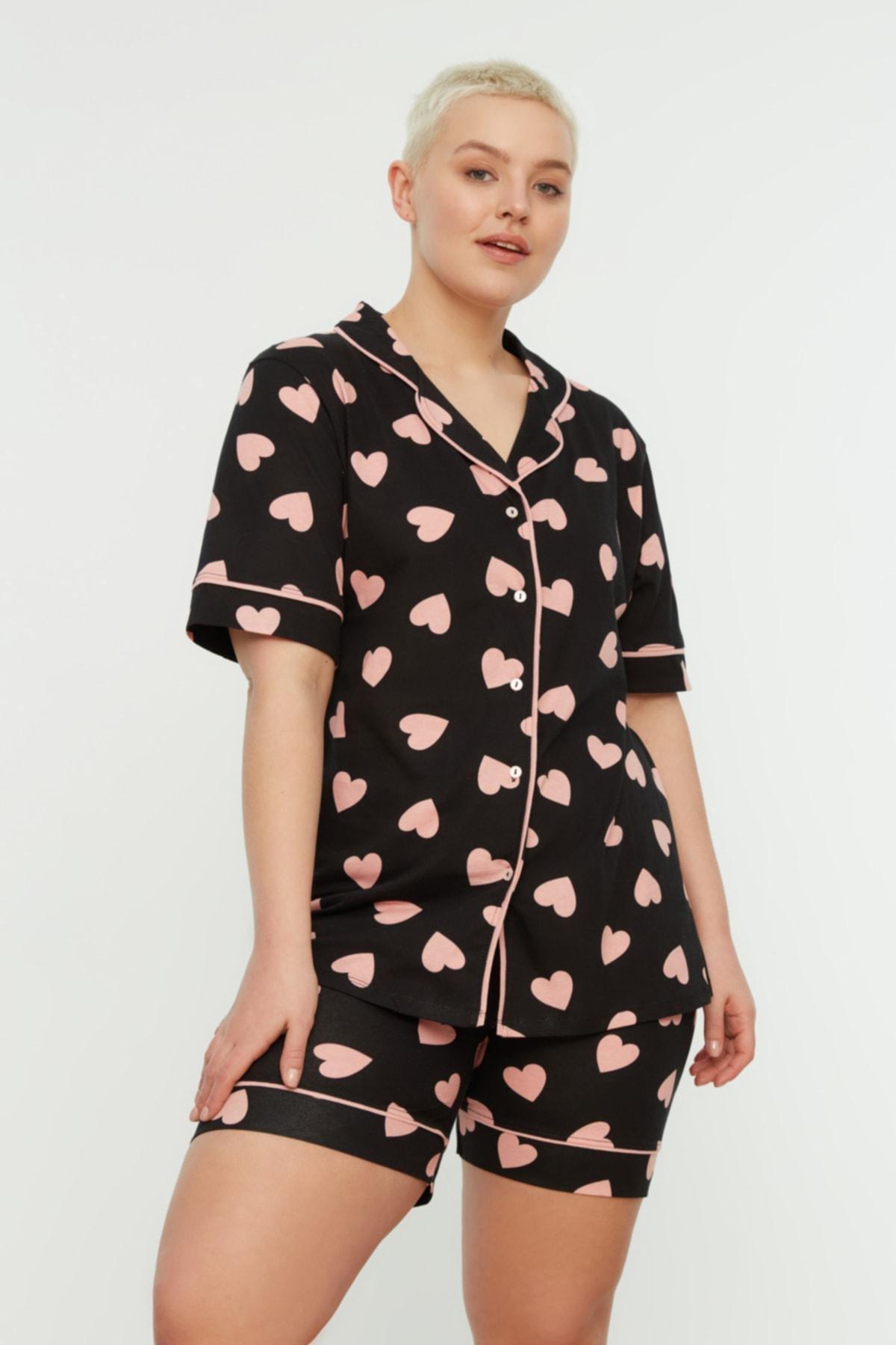 Multicolour Heart Plus Size Pajama Set, , large image number 2