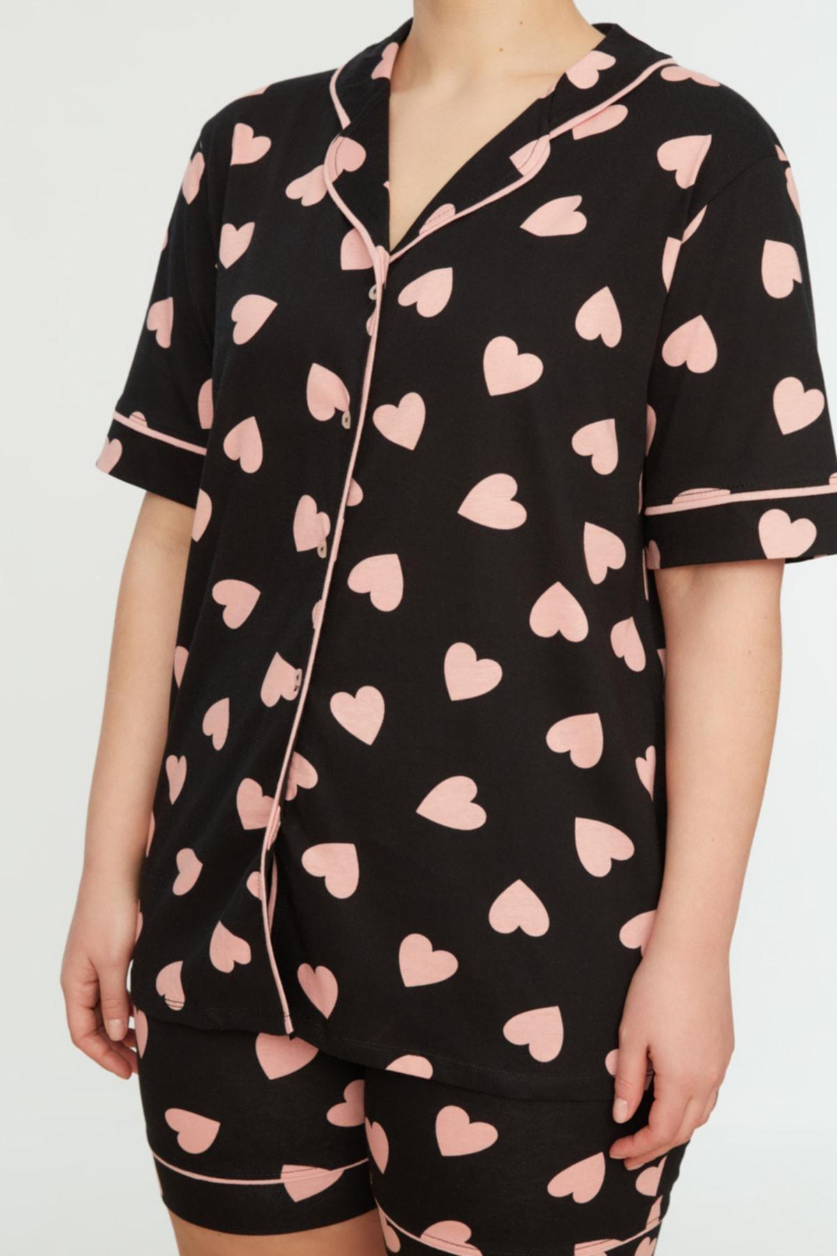 Multicolour Heart Plus Size Pajama Set, , large image number 3
