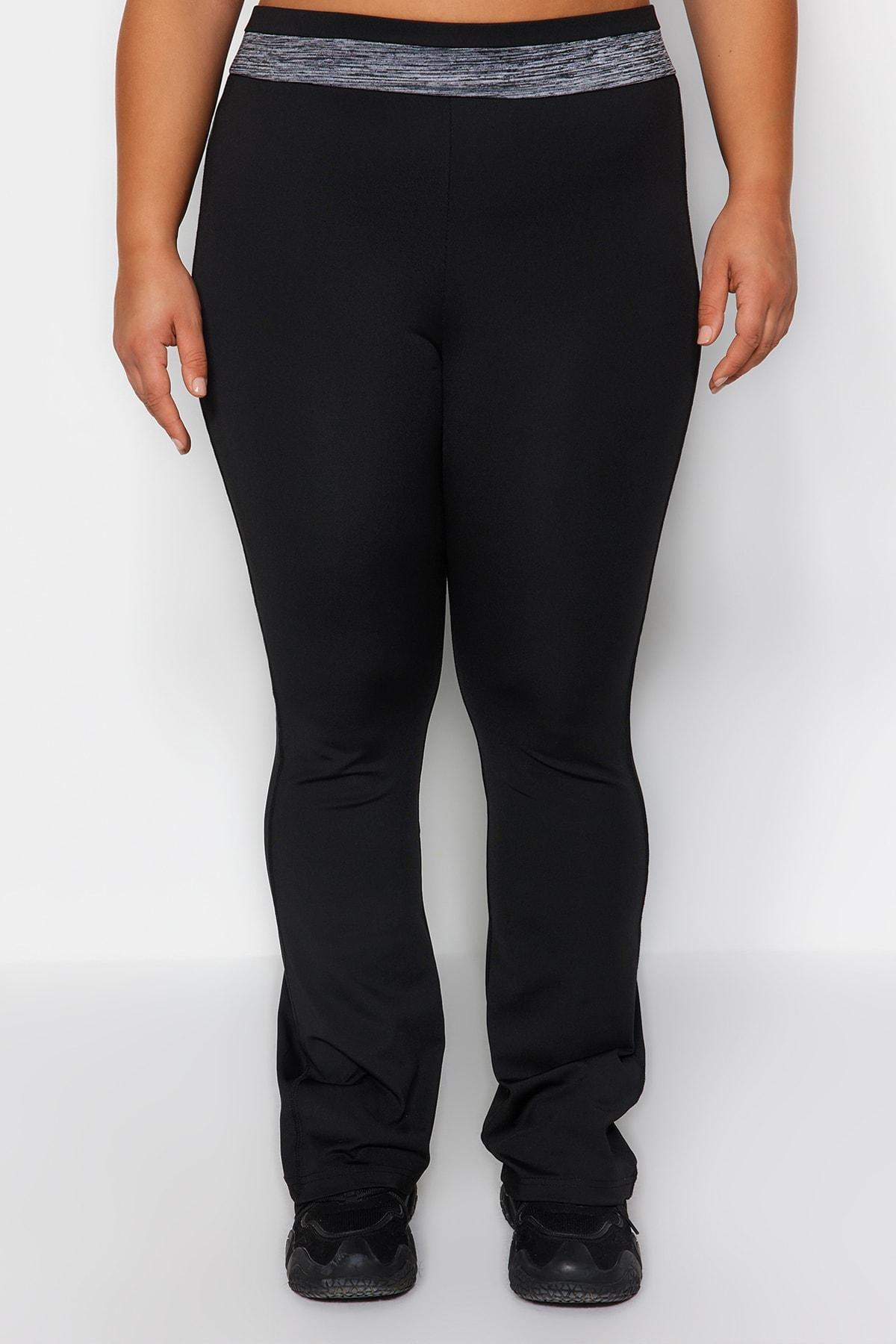 Black Straight Plus Size Sweatpants, , large image number 3