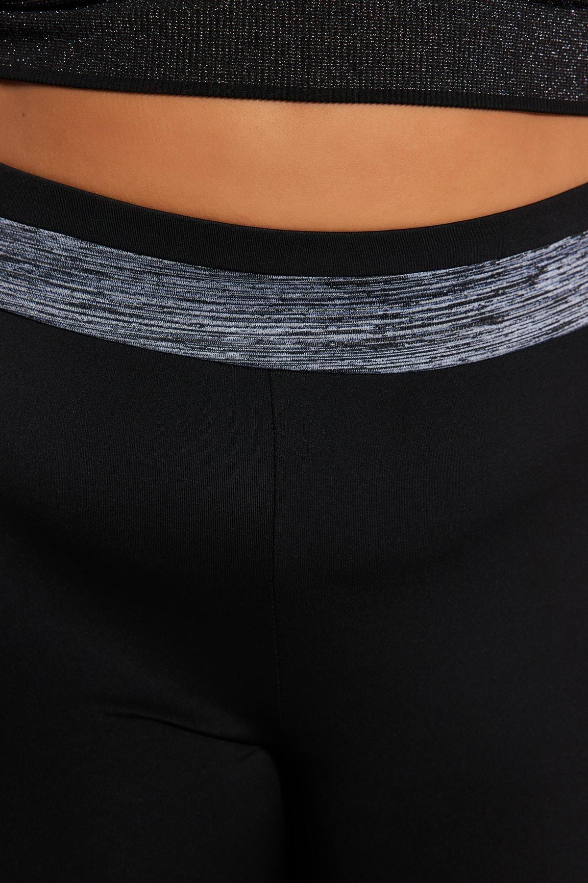 Black Straight Plus Size Sweatpants, , large image number 4