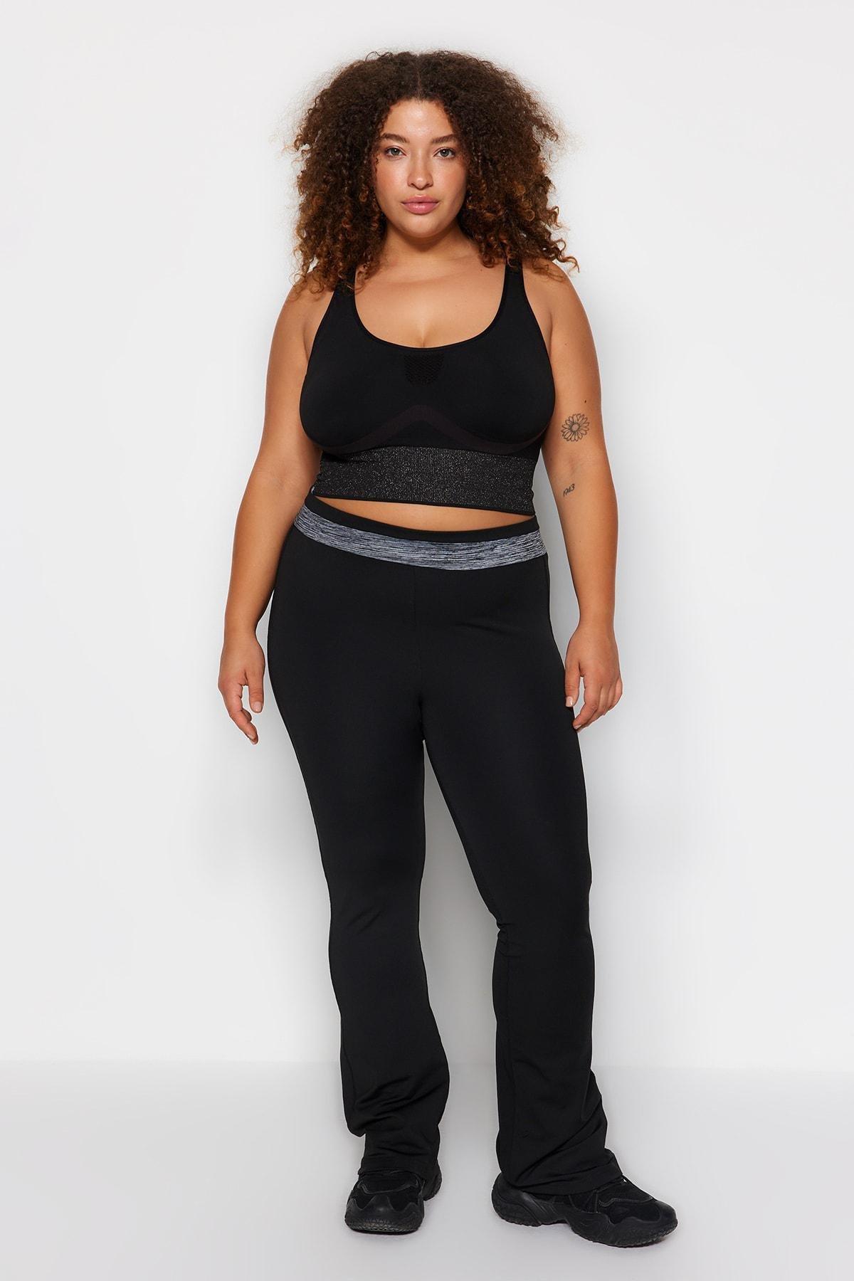 Black Straight Plus Size Sweatpants, , large image number 5