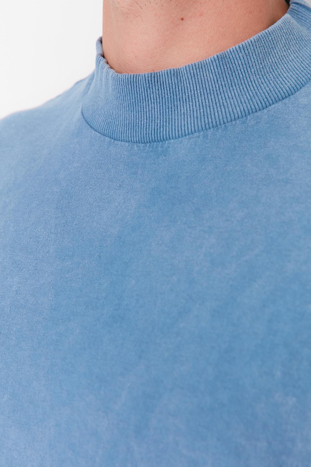 Blue Casual Cotton T-Shirt, , large image number 2