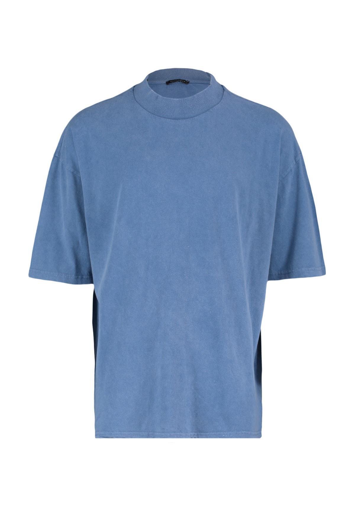 Blue Casual Cotton T-Shirt, , large image number 5