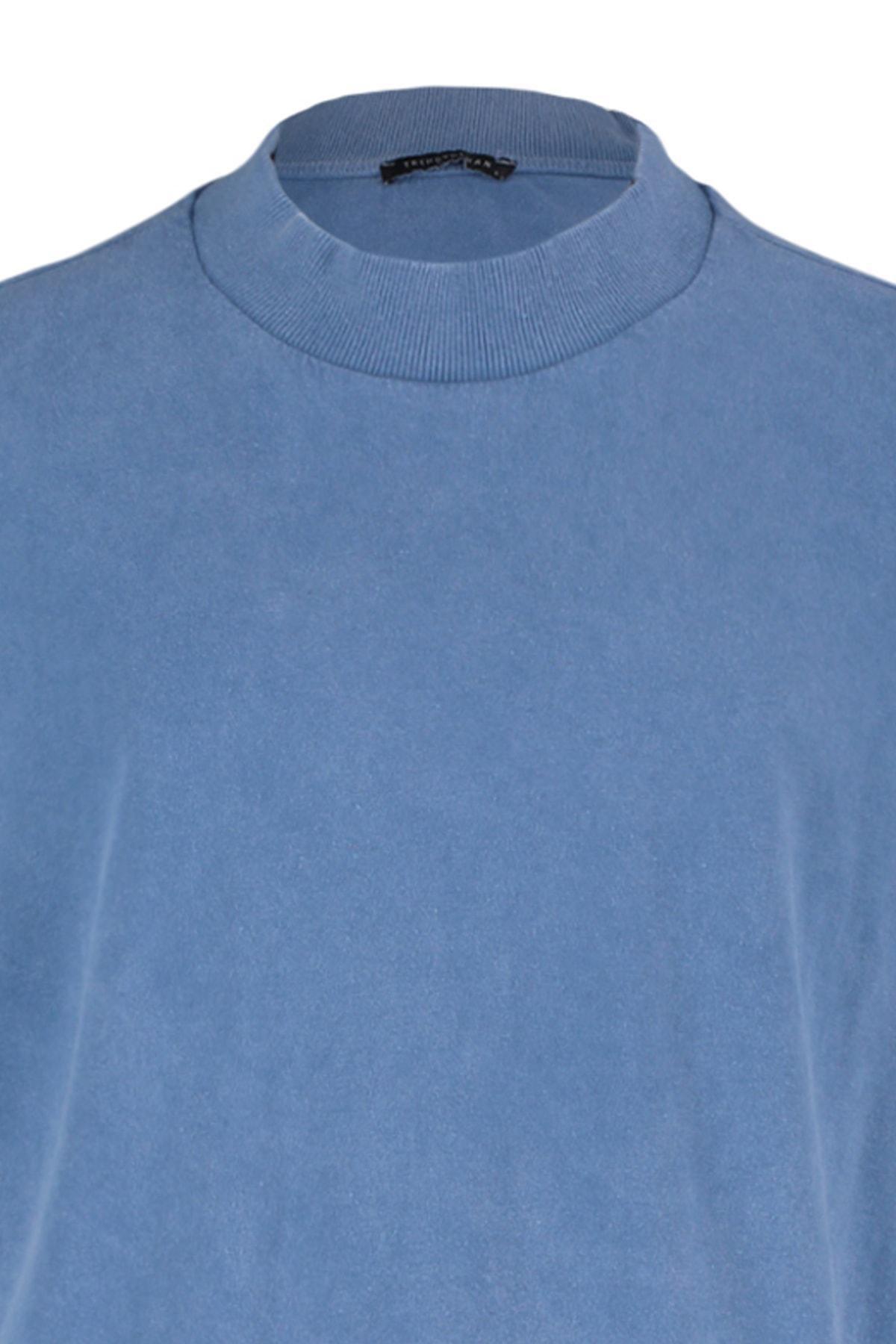 Blue Casual Cotton T-Shirt, , large image number 6