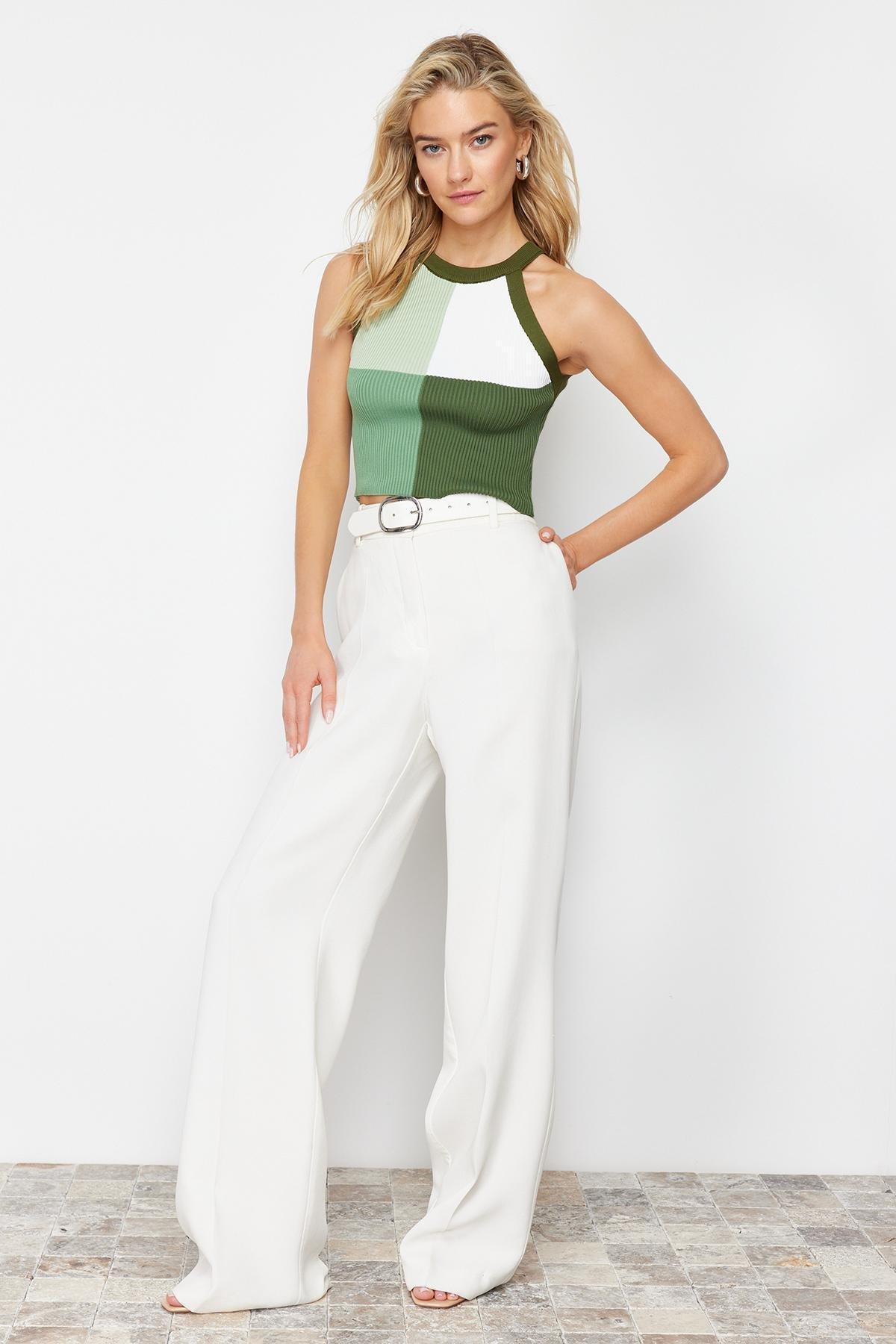 Multicolour Knitted Crop Top, , large image number 0