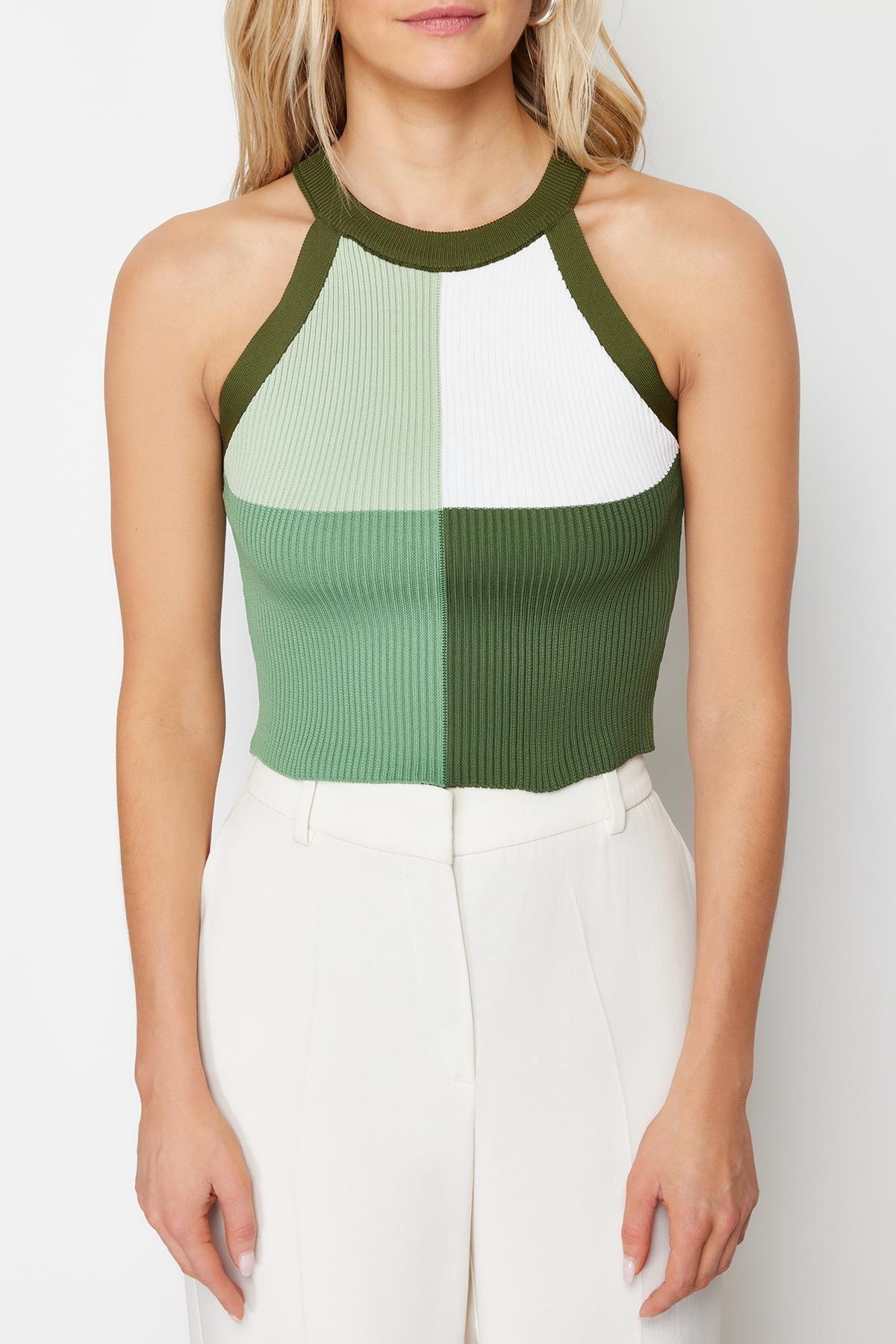 Multicolour Knitted Crop Top, , large image number 3