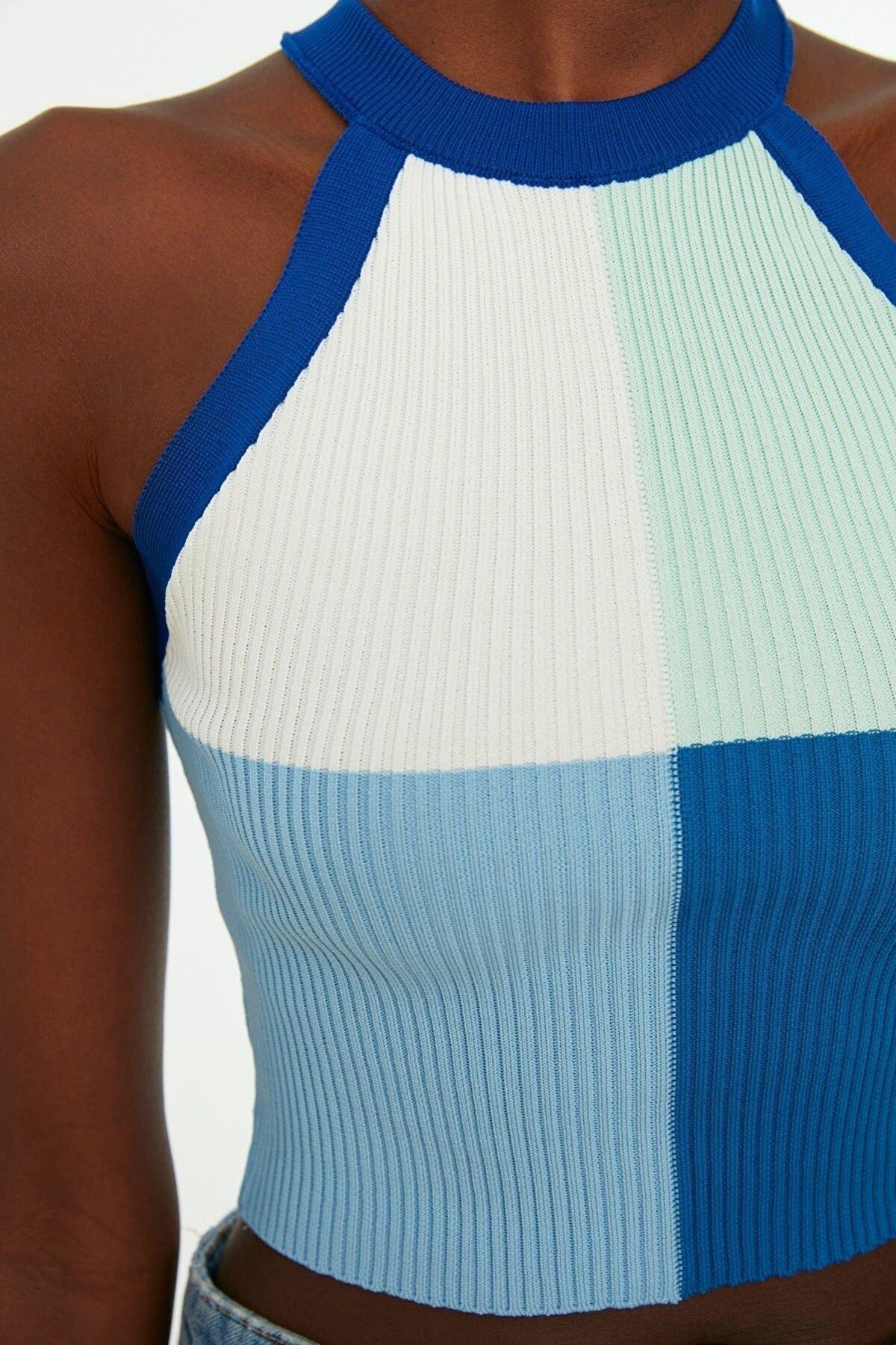 Blue Slim Blouse, Blue, large image number 2