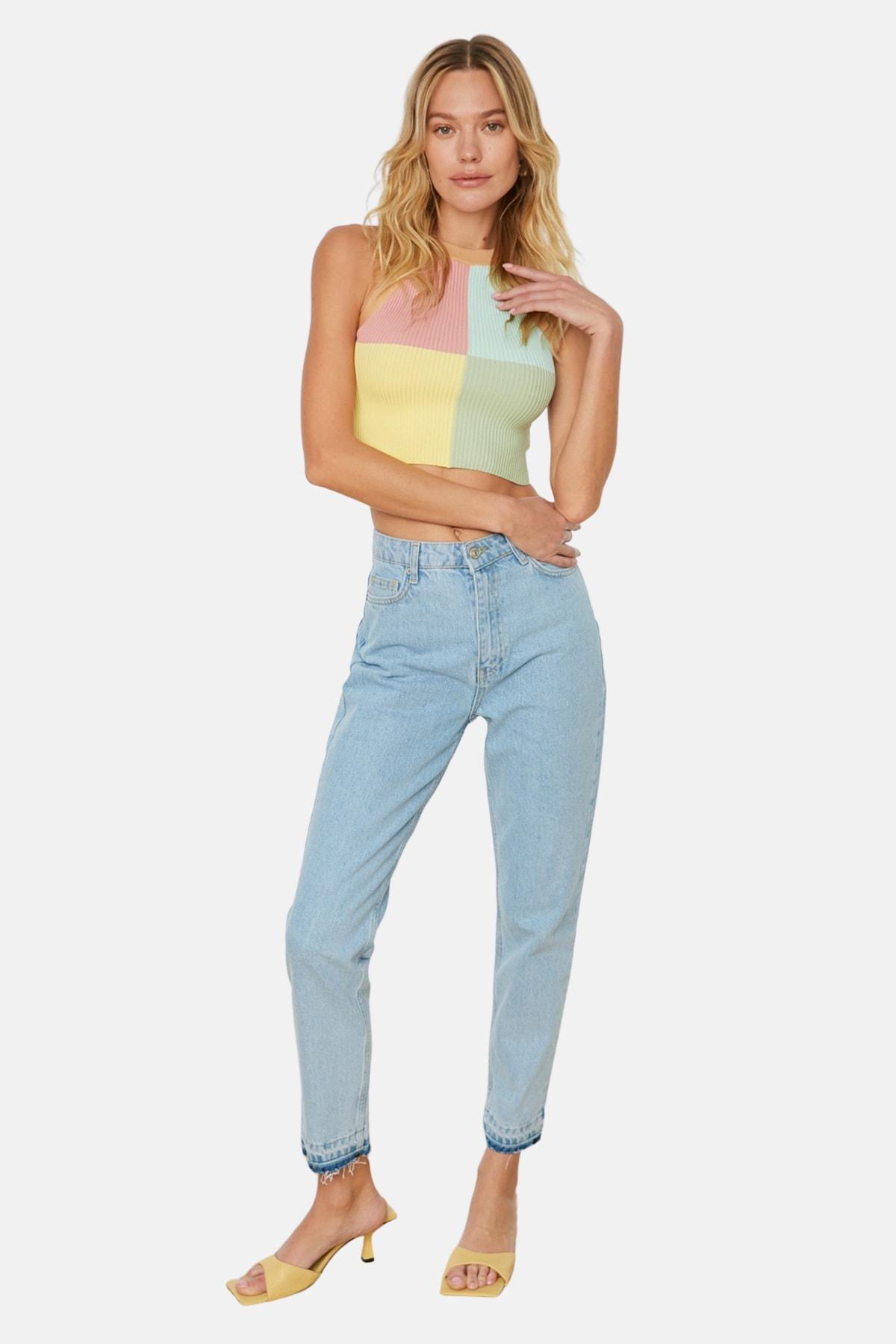 Yellow Slim Halter Neck Blouse, , large image number 2