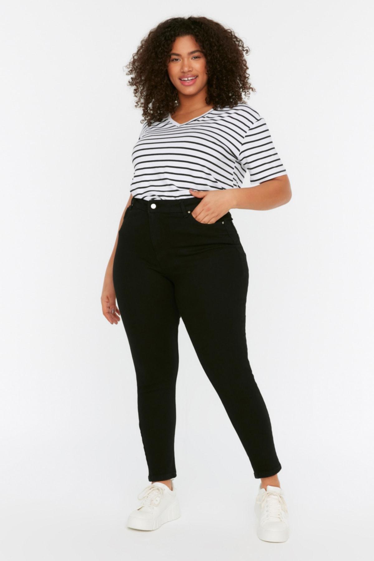 Black Skinny Plus Size Jeans, , large image number 0