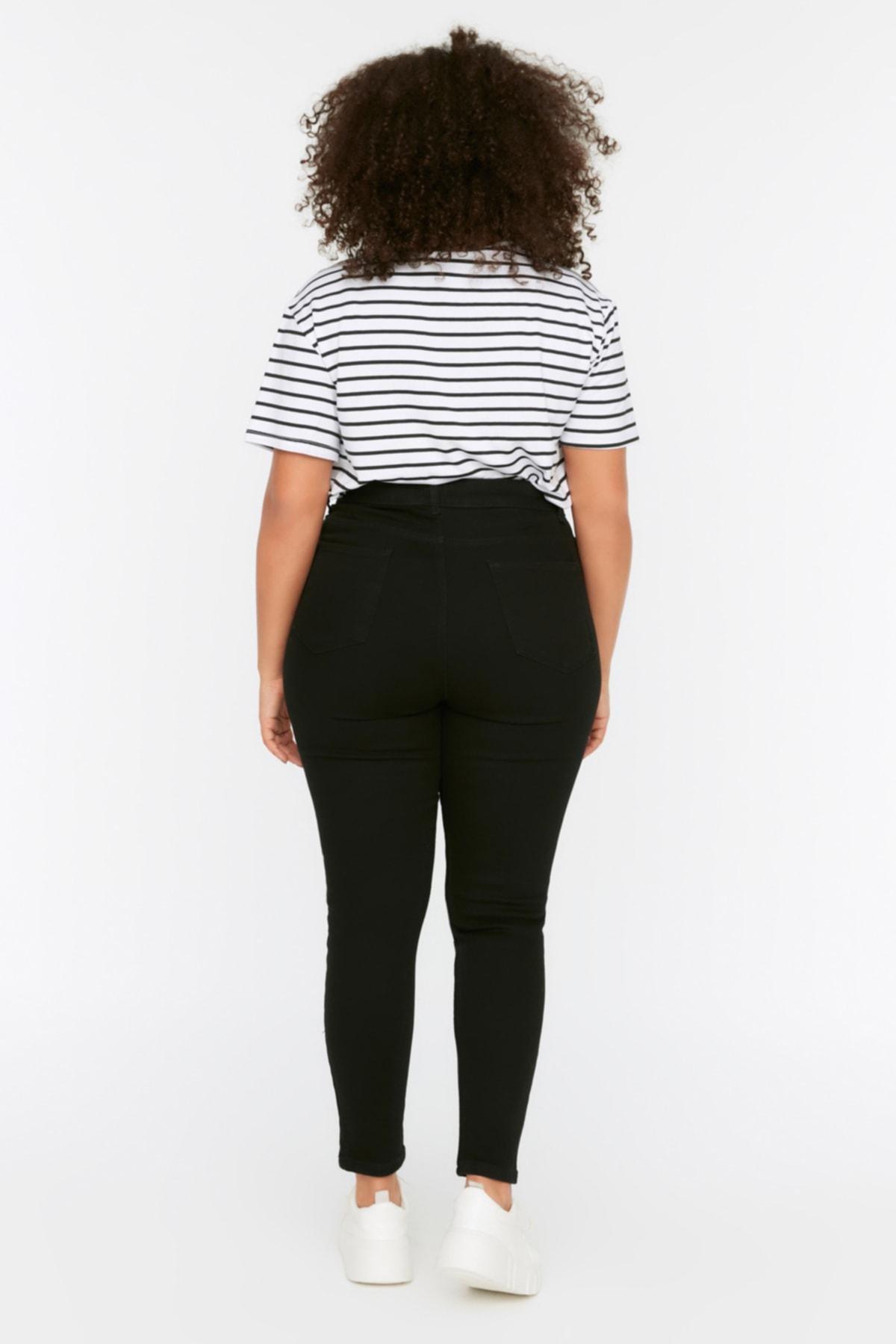 Black Skinny Plus Size Jeans, , large image number 4