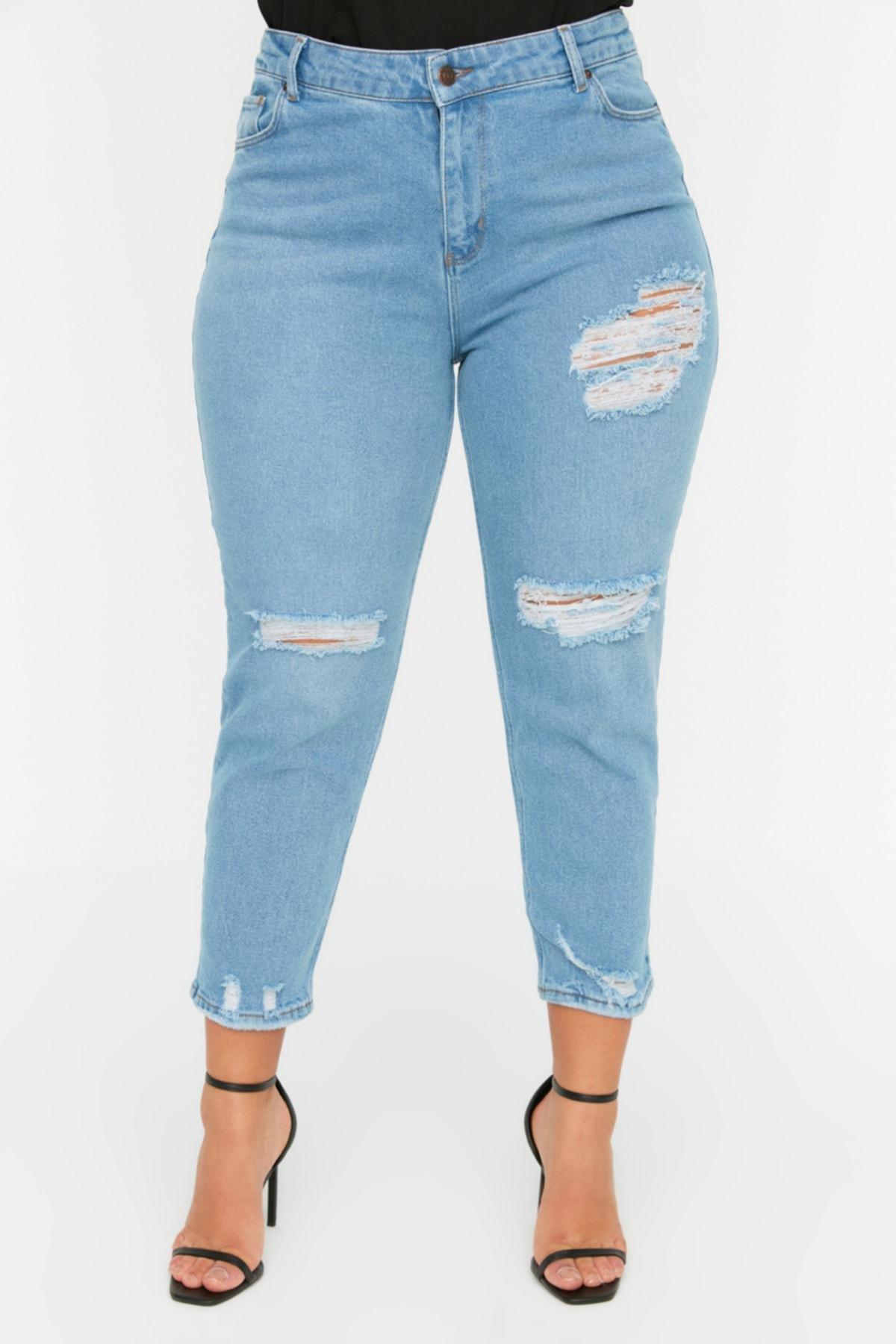 Blue Skinny Plus Size Jeans, , large image number 3