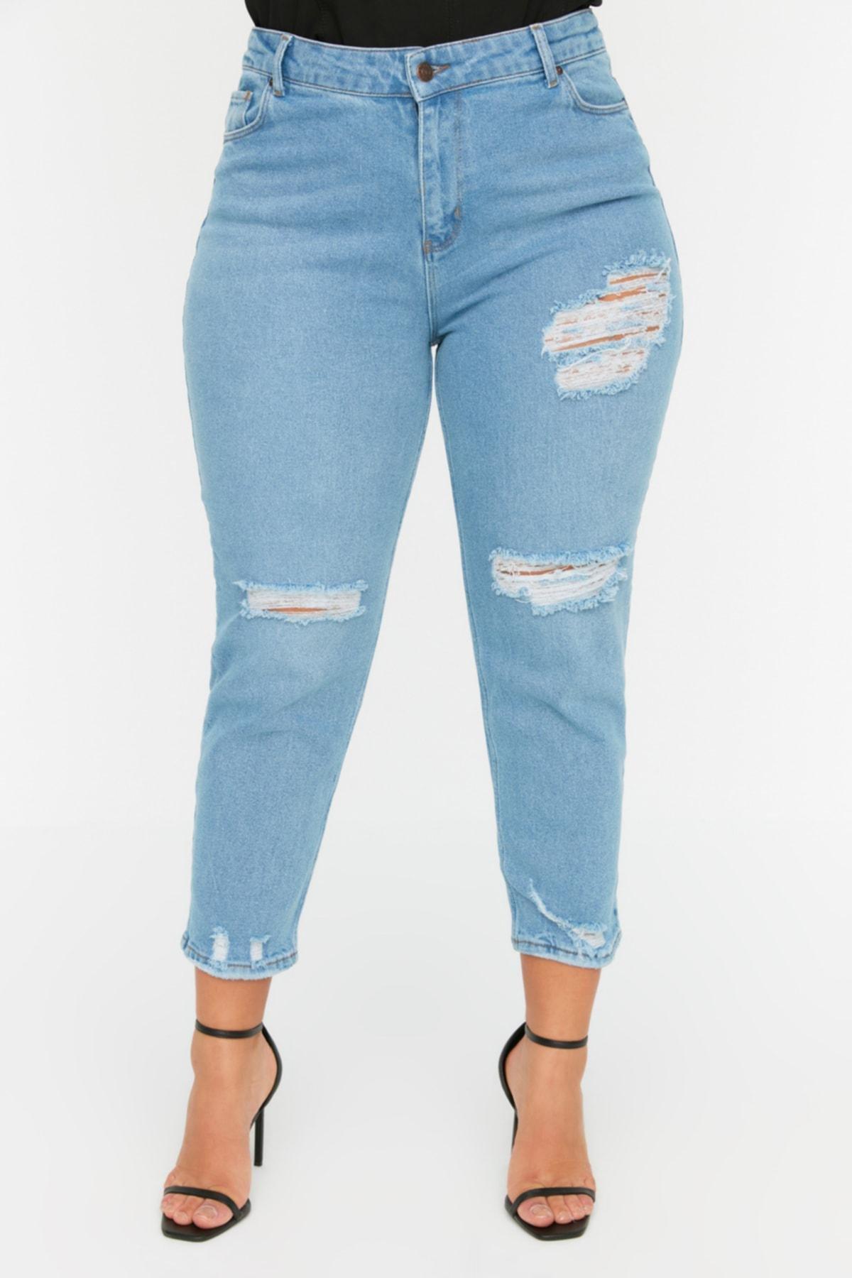 Trendyol - Blue Skinny Plus Size Jeans