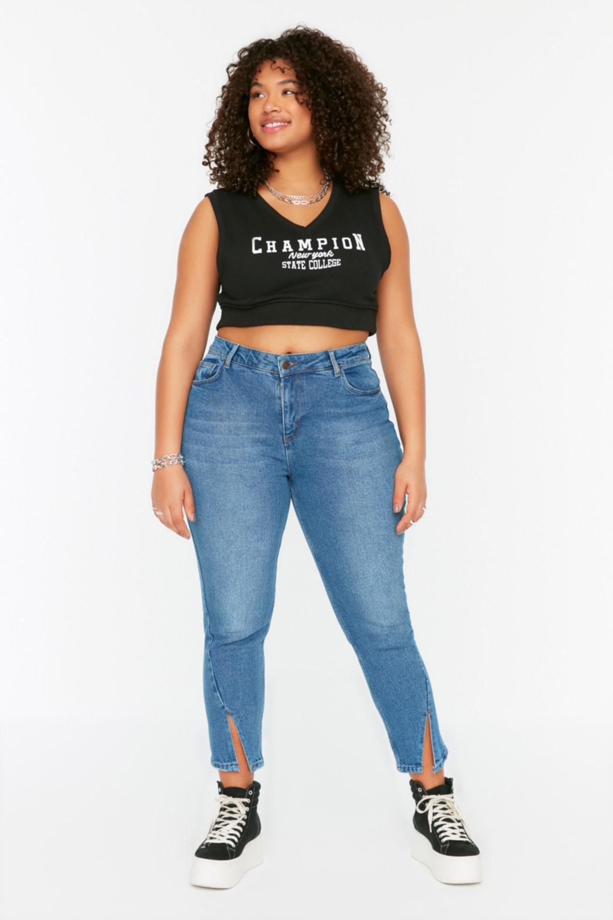 Trendyol - Blue Skinny Plus Size Jeans