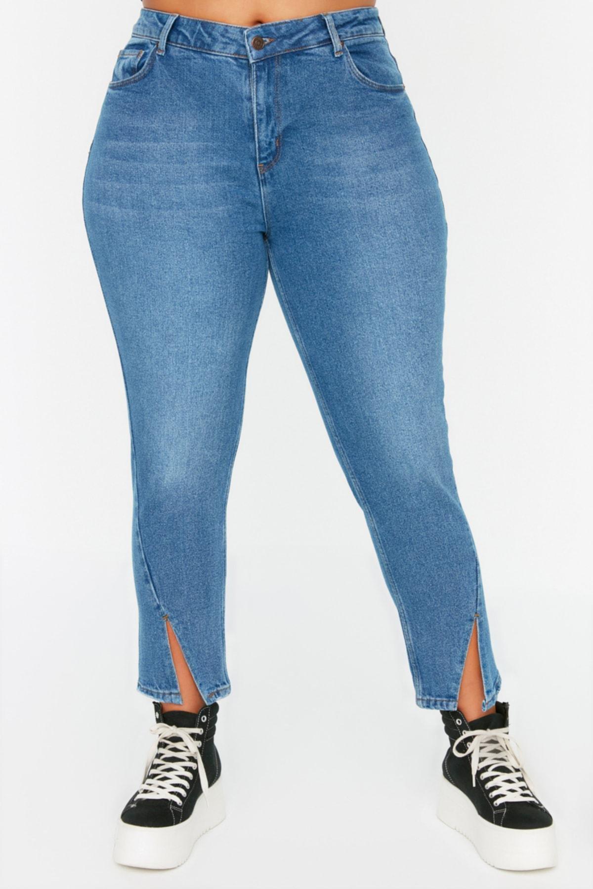 Trendyol - Blue Skinny Plus Size Jeans