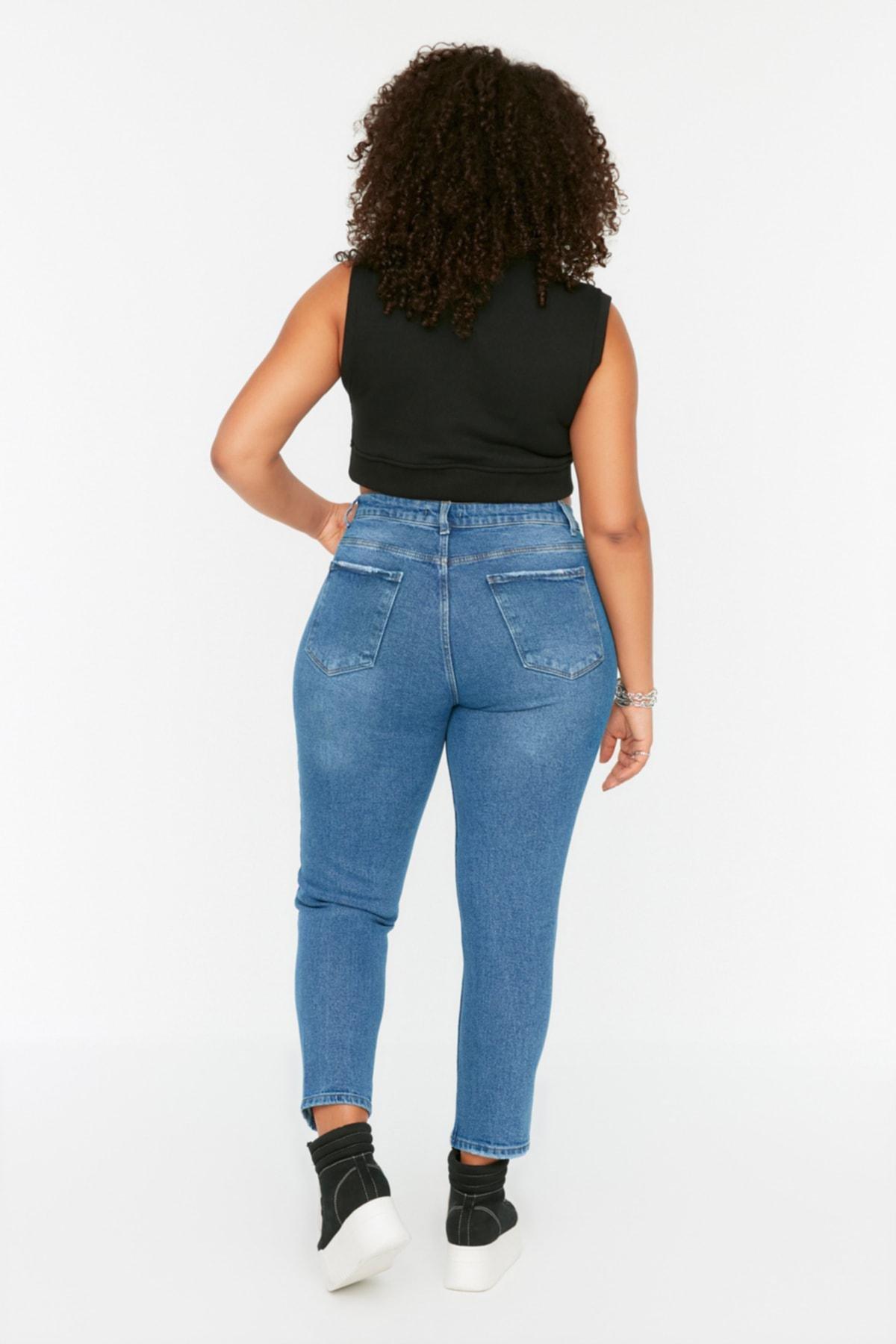 Trendyol - Blue Skinny Plus Size Jeans