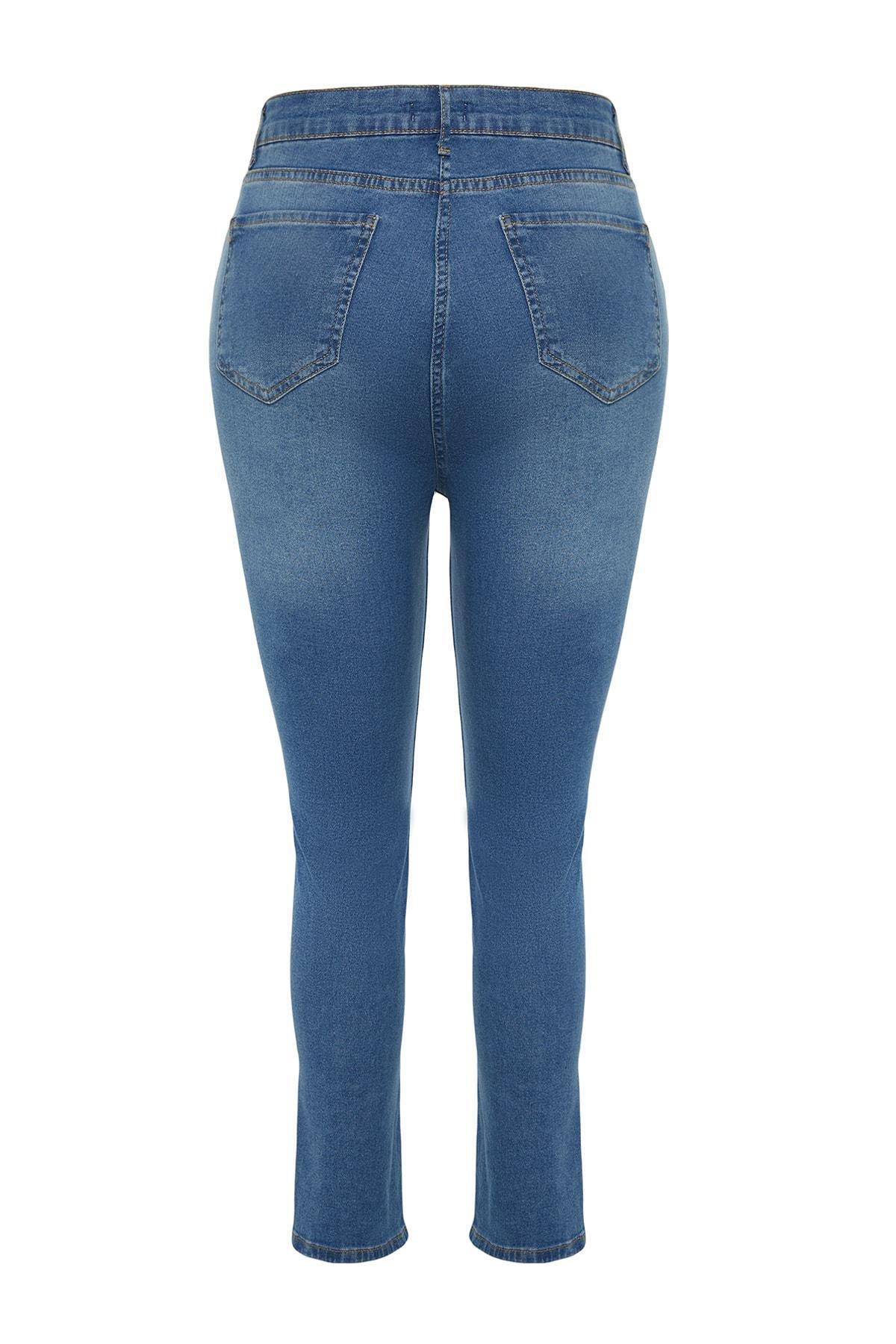 Trendyol - Blue Skinny Plus Size Jeans