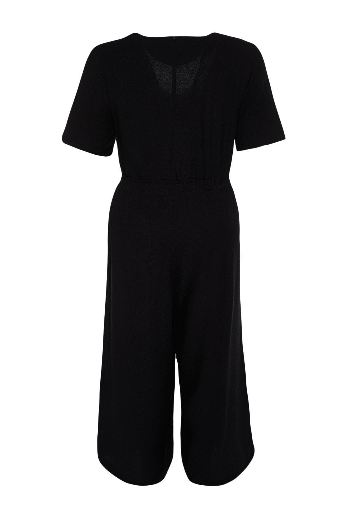 Black Relaxed Plus Size Jumpsuit, , large image number 7